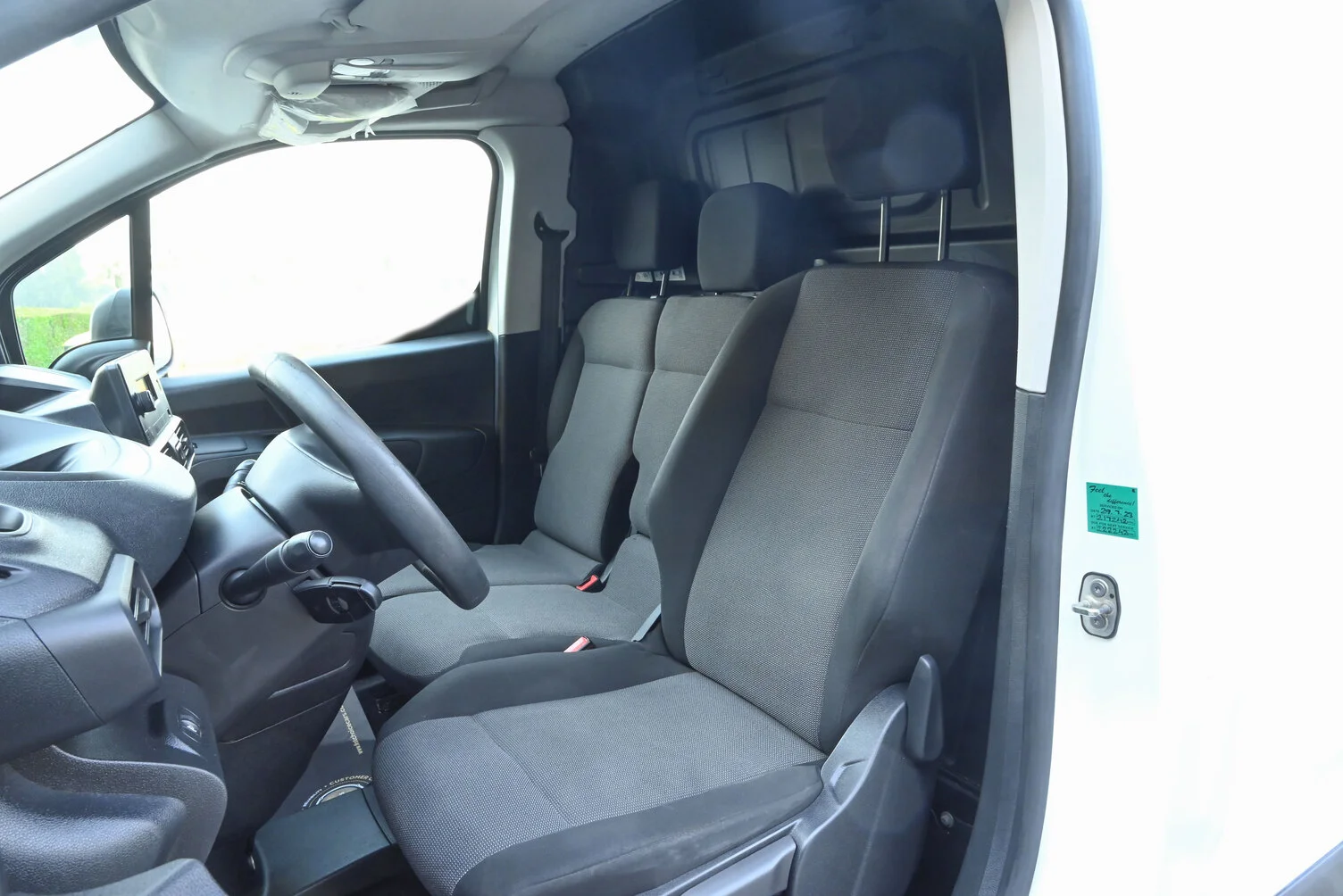 Used 2020 Peugeot Partner Long Van in White – Front Driver Side Cabin View for Sale at First Choice Cars Dubai Sharjah