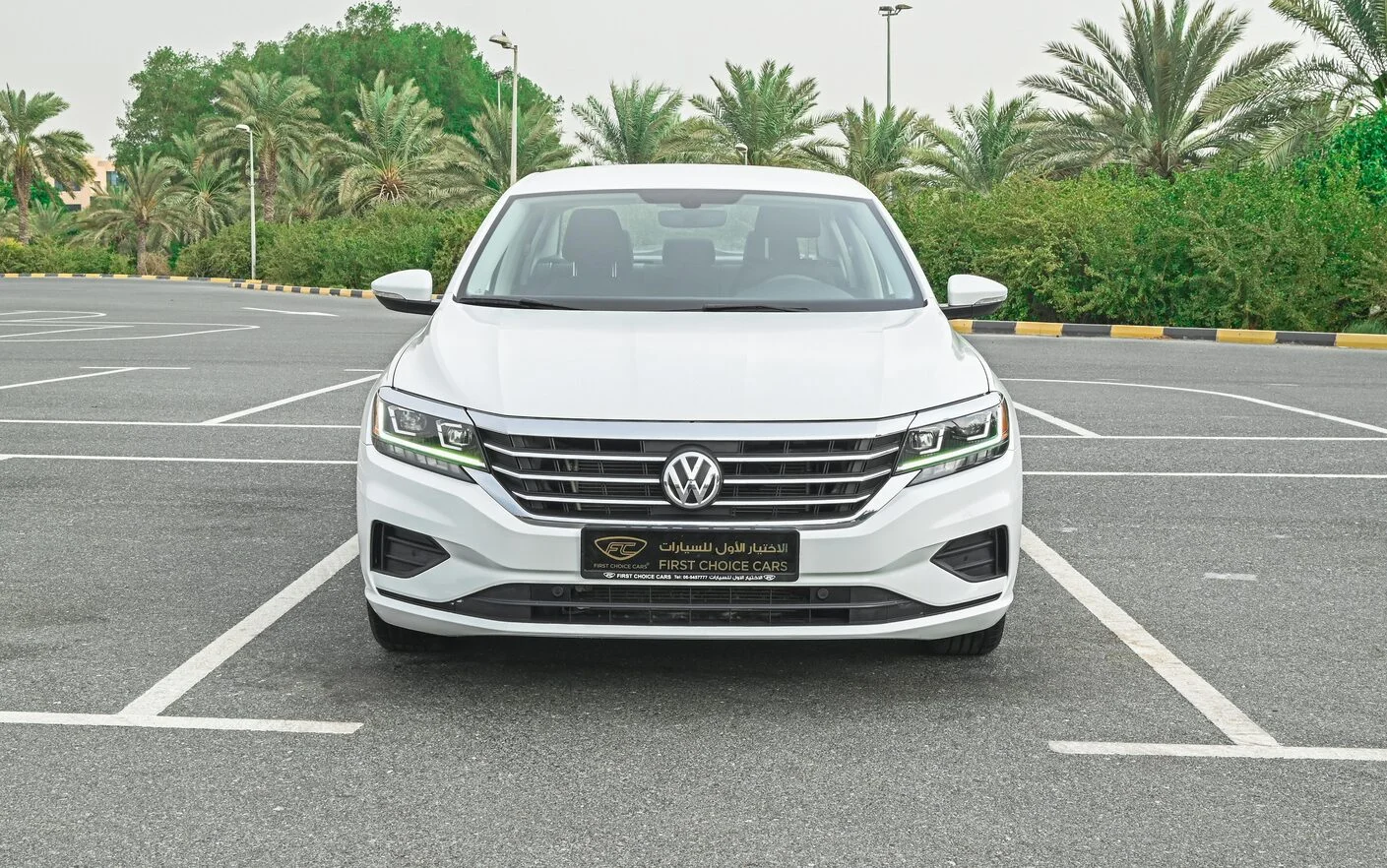 Used 2020 Volkswagen PASSAT Comfortline White – Front View at First Choice Cars Sharjah