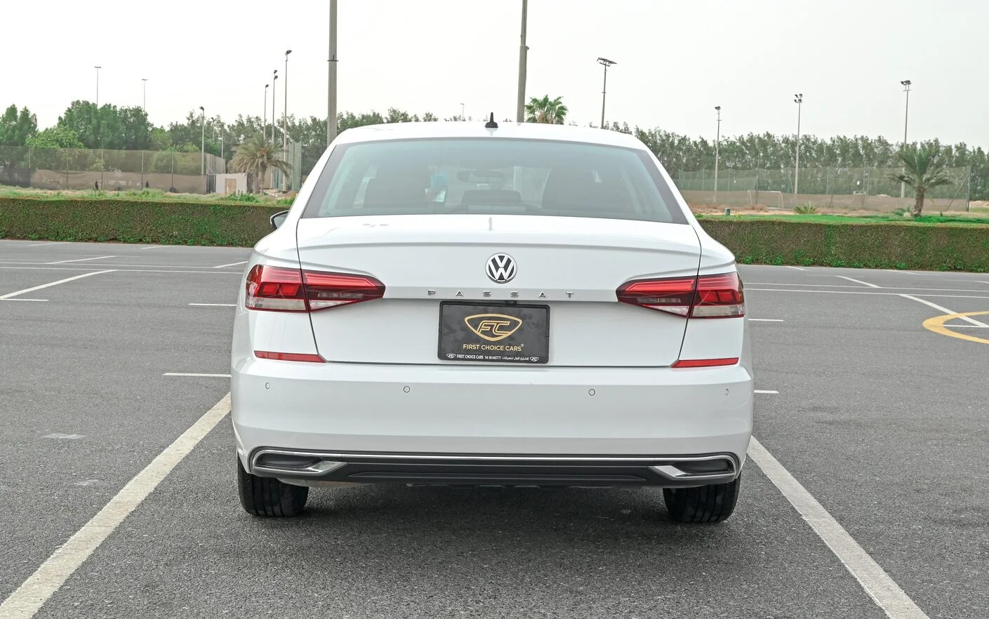 Used 2020 Volkswagen PASSAT Comfortline White – Back/Rear View at First Choice Cars Sharjah