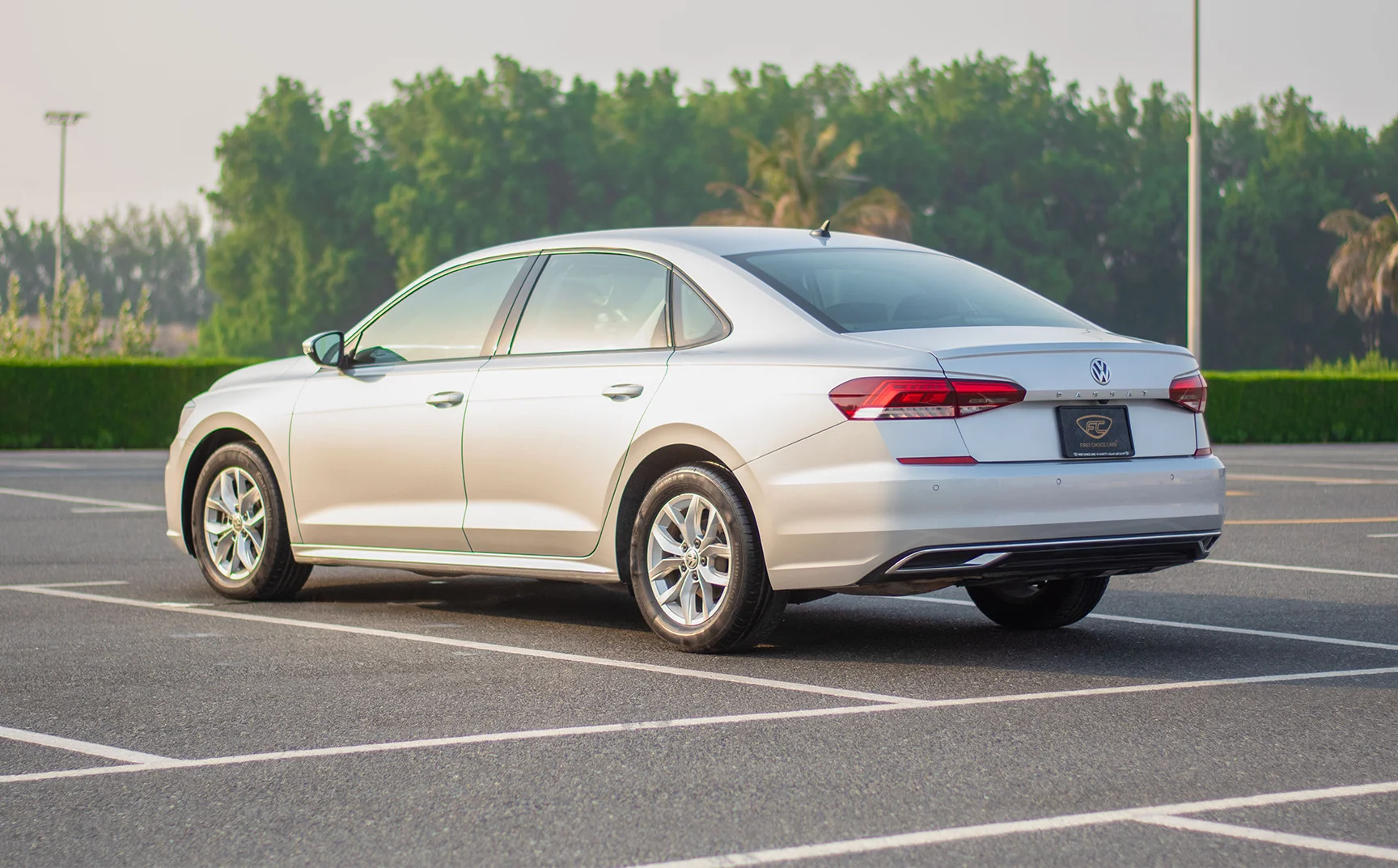 Used 2020 Volkswagen PASSAT Comfortline Silver – Left Back Diagonal (45°) View at First Choice Cars Sharjah