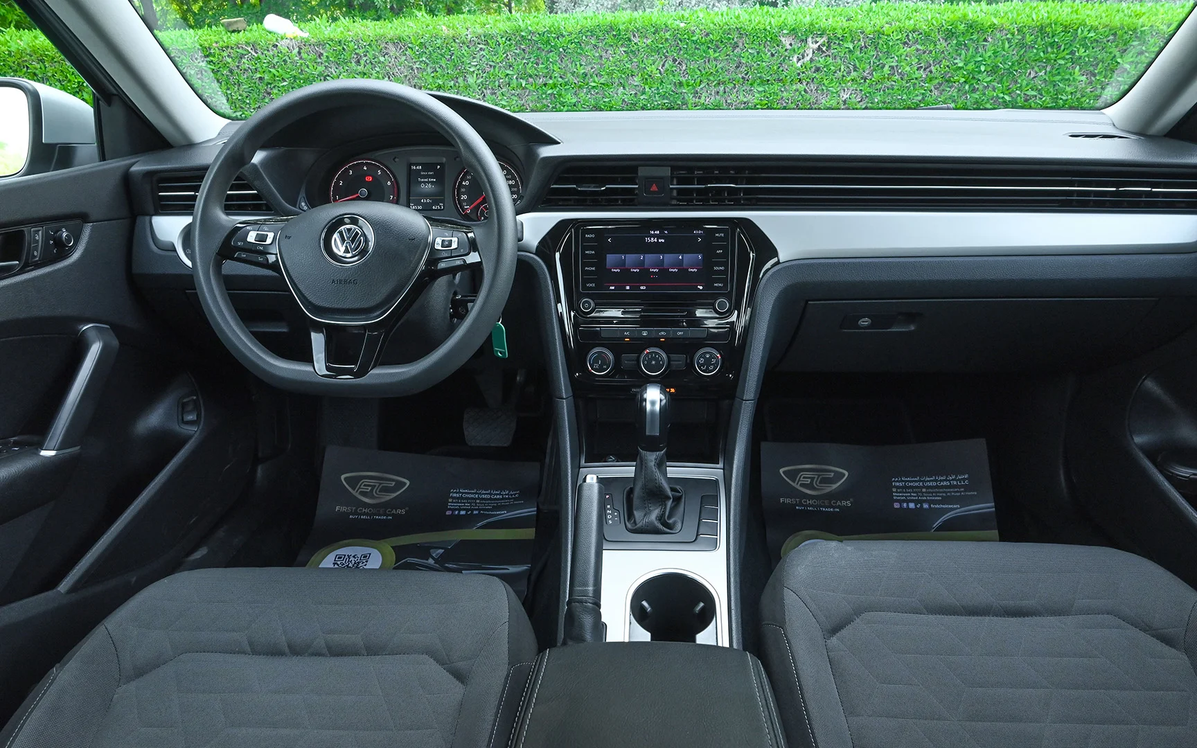 Used 2020 Volkswagen PASSAT Comfortline Silver – Front Cabin / Dashboard Full View at First Choice Cars Sharjah