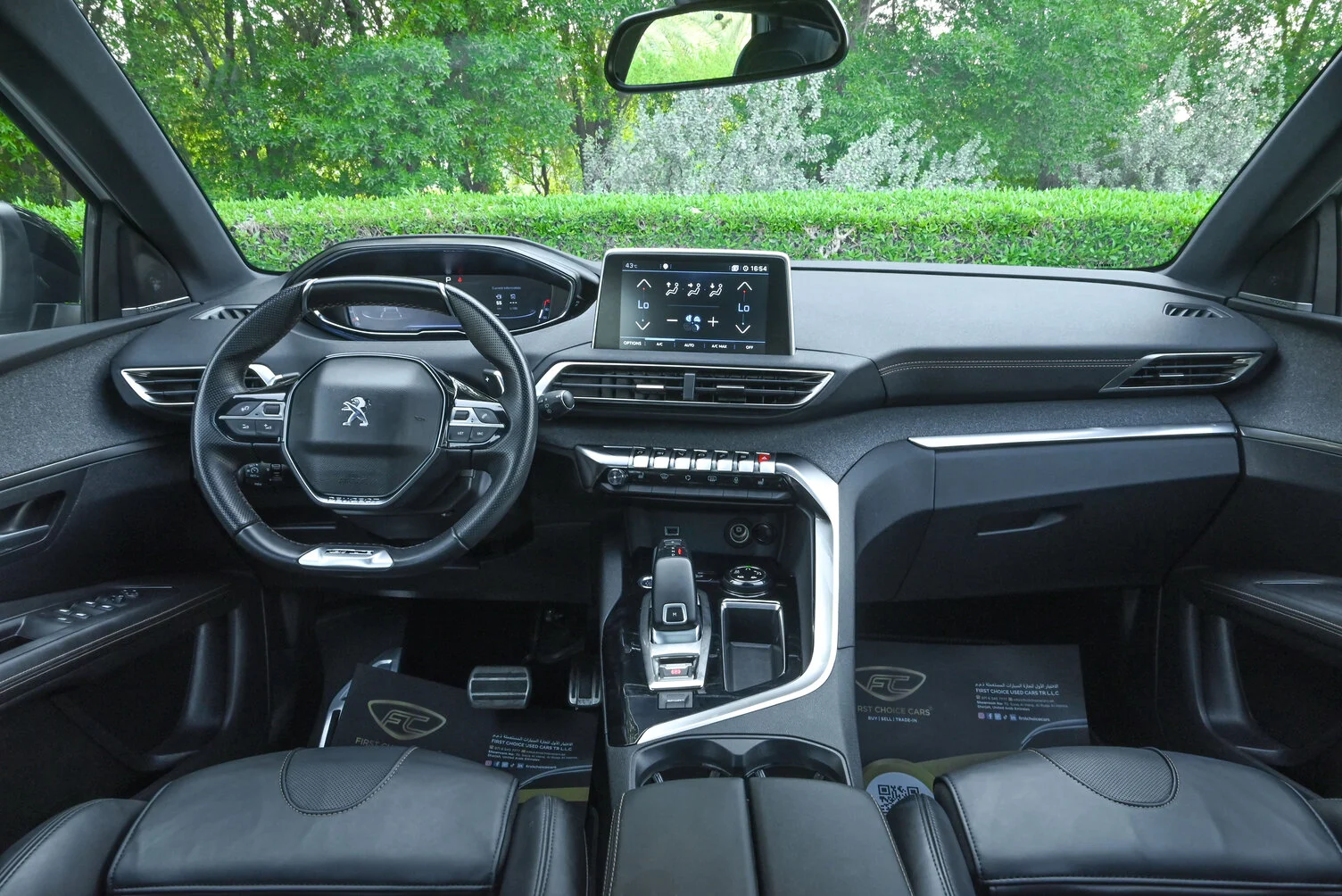 Used 2020 Peugeot 3008 GT Line White – Front Cabin / Dashboard Full View at First Choice Cars Sharjah