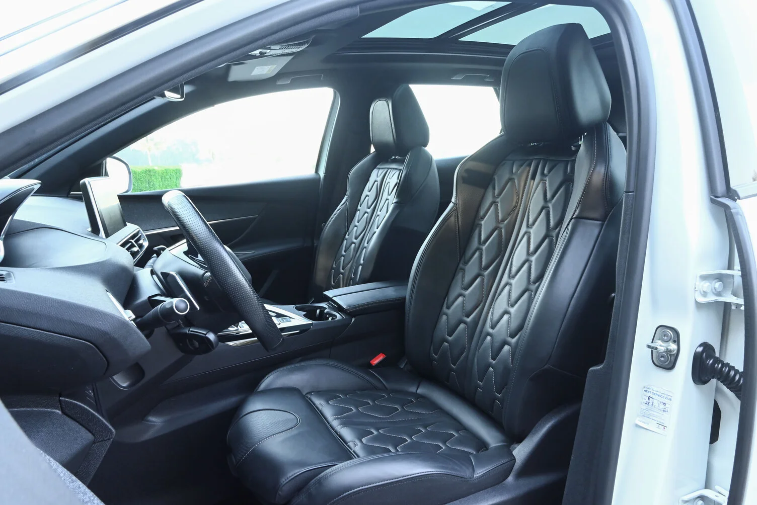 Used 2020 Peugeot 3008 GT Line White – Front Driver Side Cabin View at First Choice Cars Sharjah