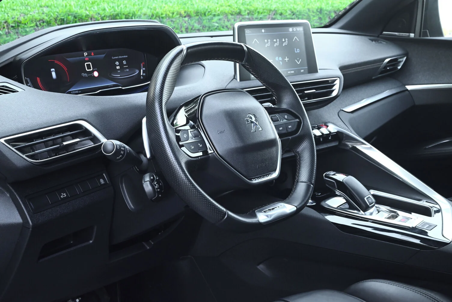 Used 2020 Peugeot 3008 GT Line White – Driver Side Dashboard & Steering View at First Choice Cars Sharjah