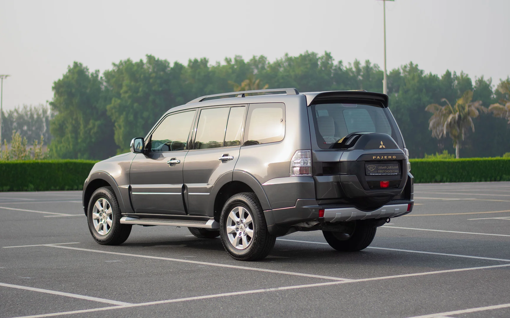 Used 2019 Mitsubishi PAJERO GLS Grey – Left Back Diagonal (45°) View at First Choice Cars Sharjah