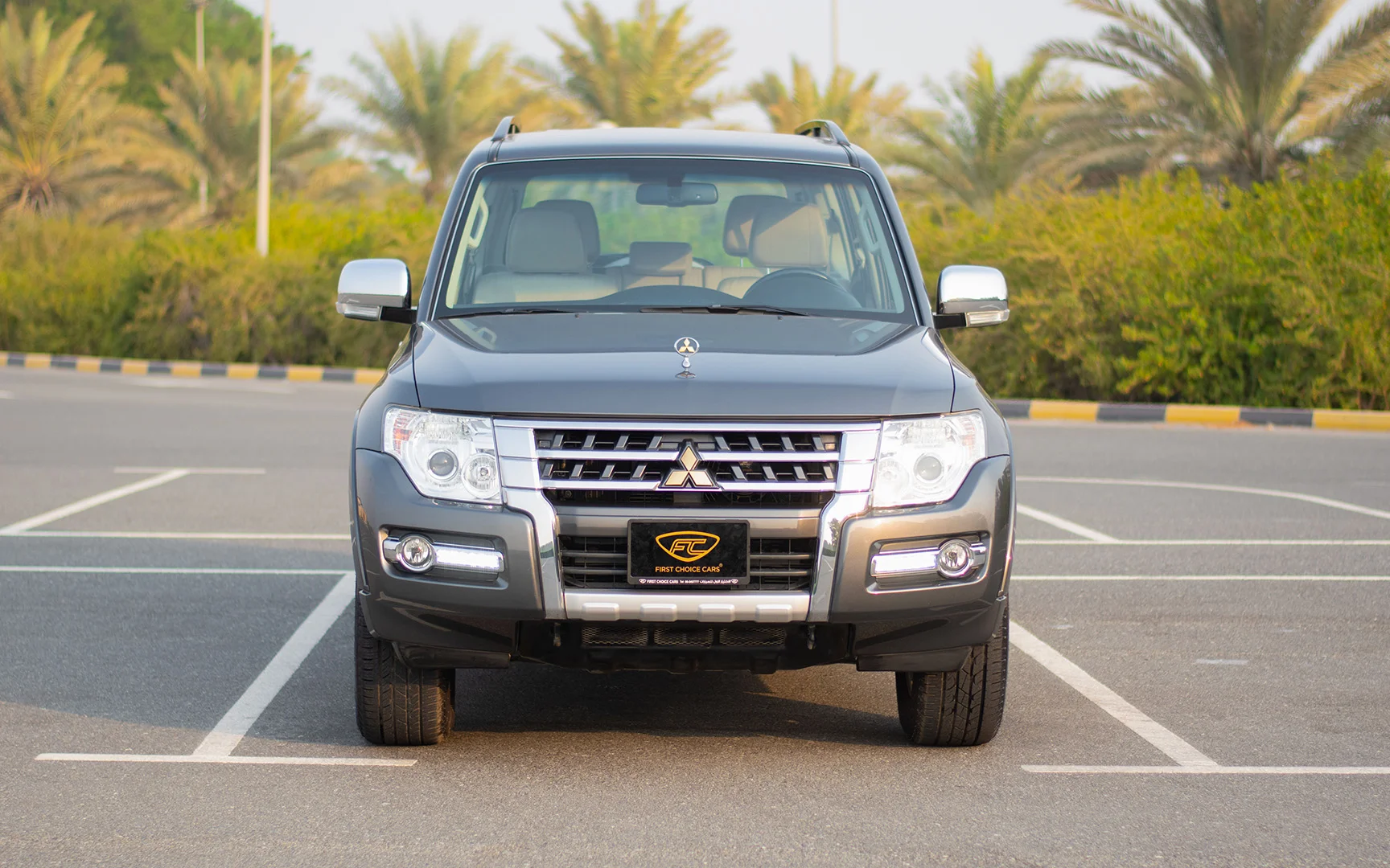 Used 2019 Mitsubishi PAJERO GLS Grey – Front View at First Choice Cars Sharjah