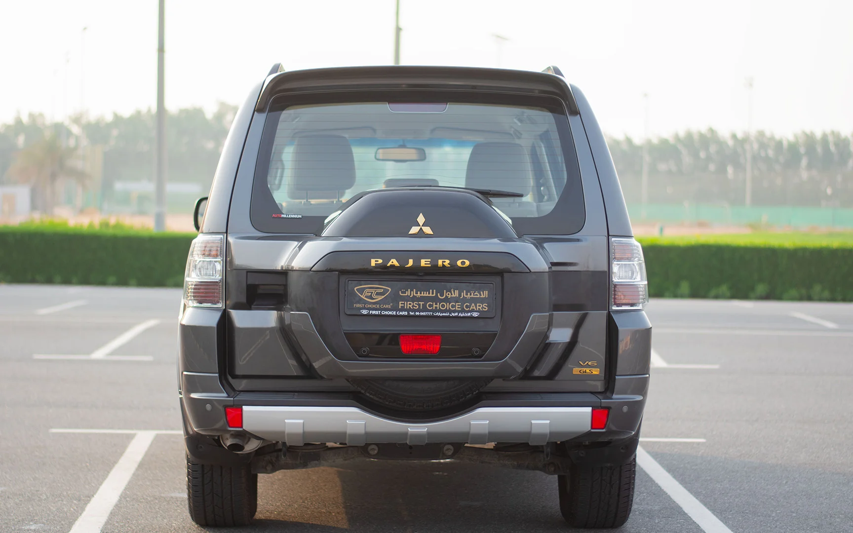 Used 2019 Mitsubishi PAJERO GLS Grey – Back/Rear View at First Choice Cars Sharjah