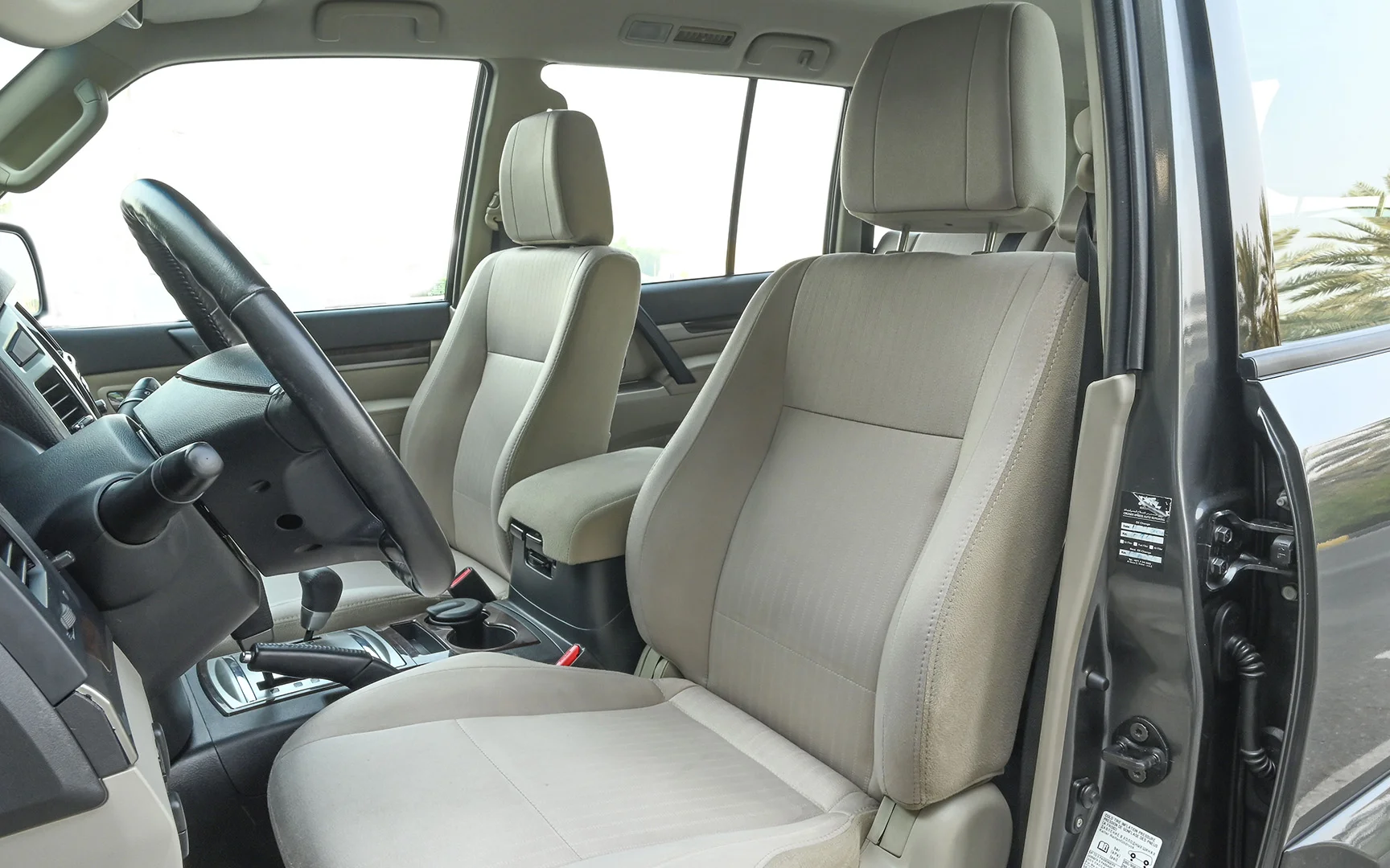 Used 2019 Mitsubishi PAJERO GLS Grey – Front Driver Side Cabin View at First Choice Cars Sharjah