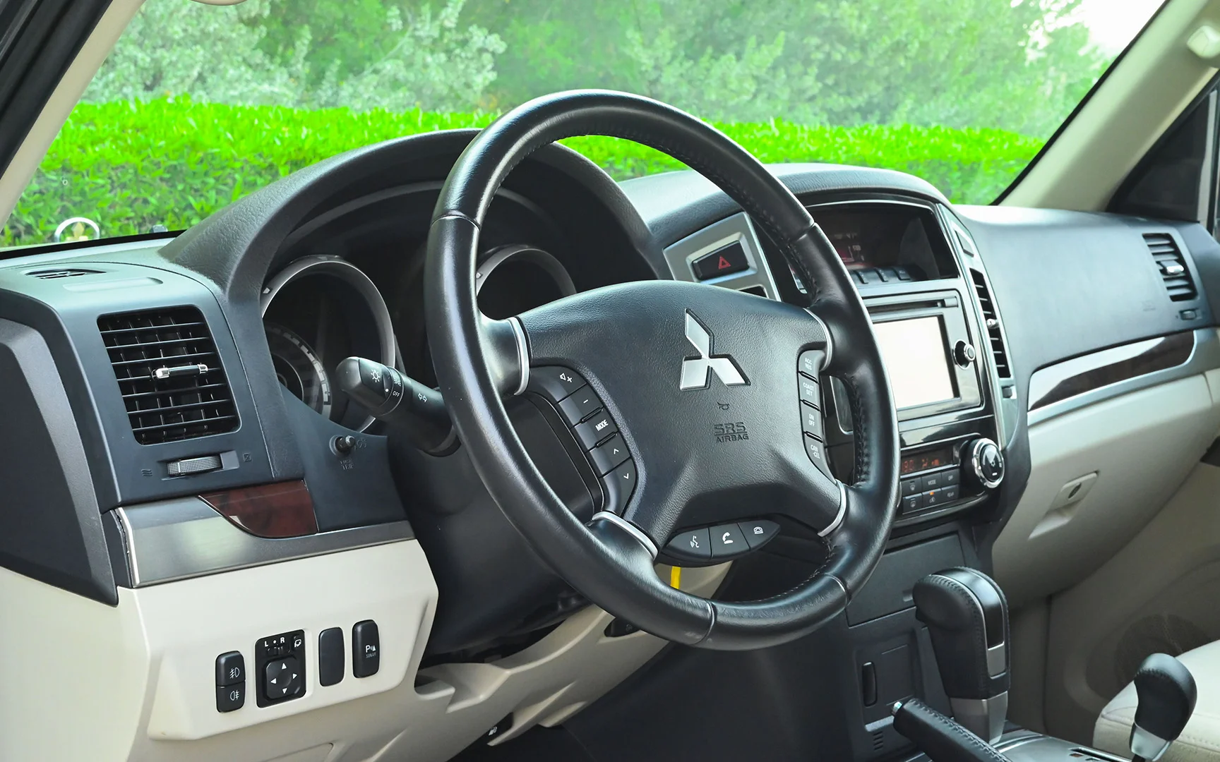 Used 2019 Mitsubishi PAJERO GLS Grey – Driver Side Dashboard & Steering View at First Choice Cars Sharjah