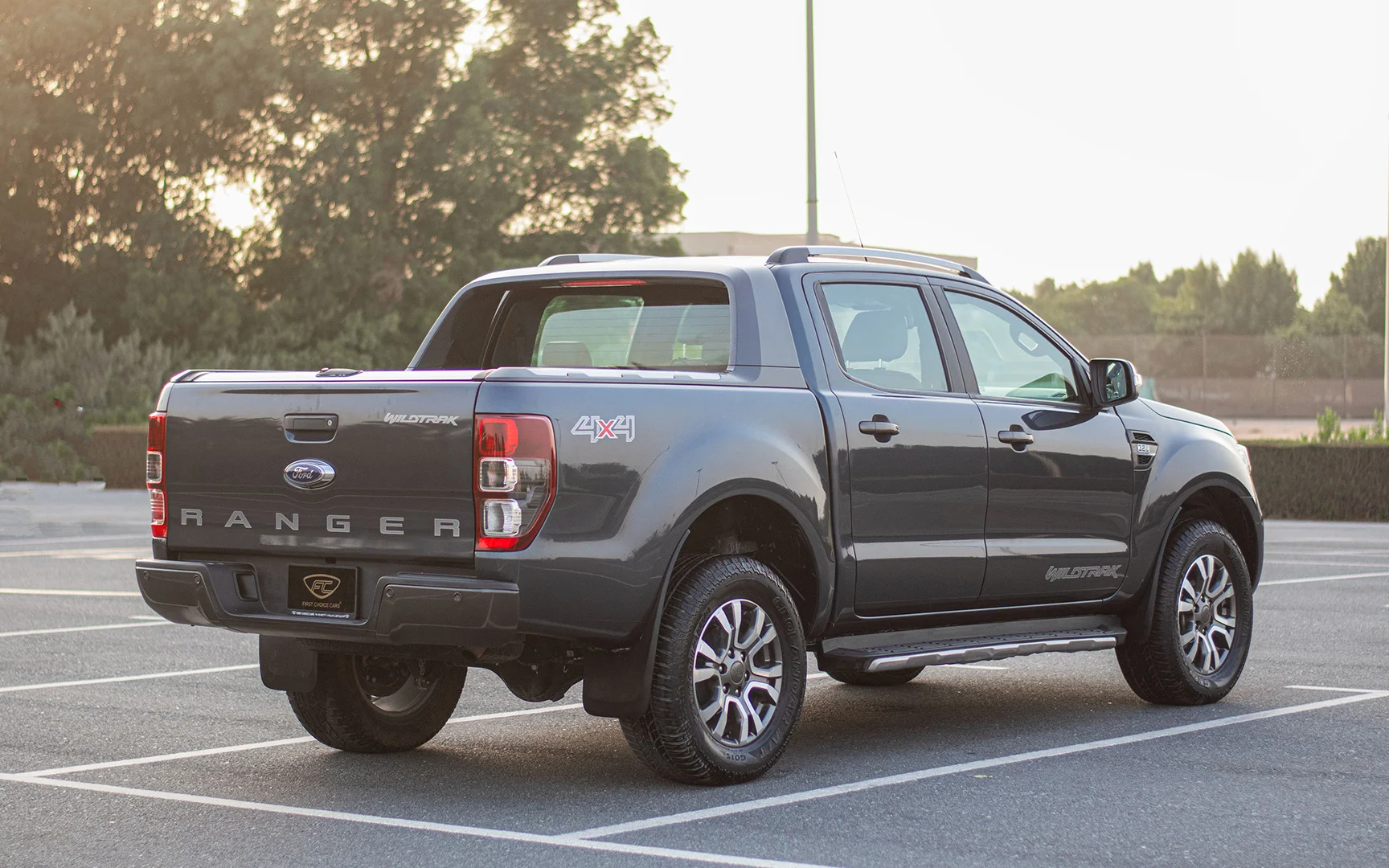 Used 2018 Ford Ranger Wildtrak Grey – Right Back Diagonal (45°) View at First Choice Cars Sharjah