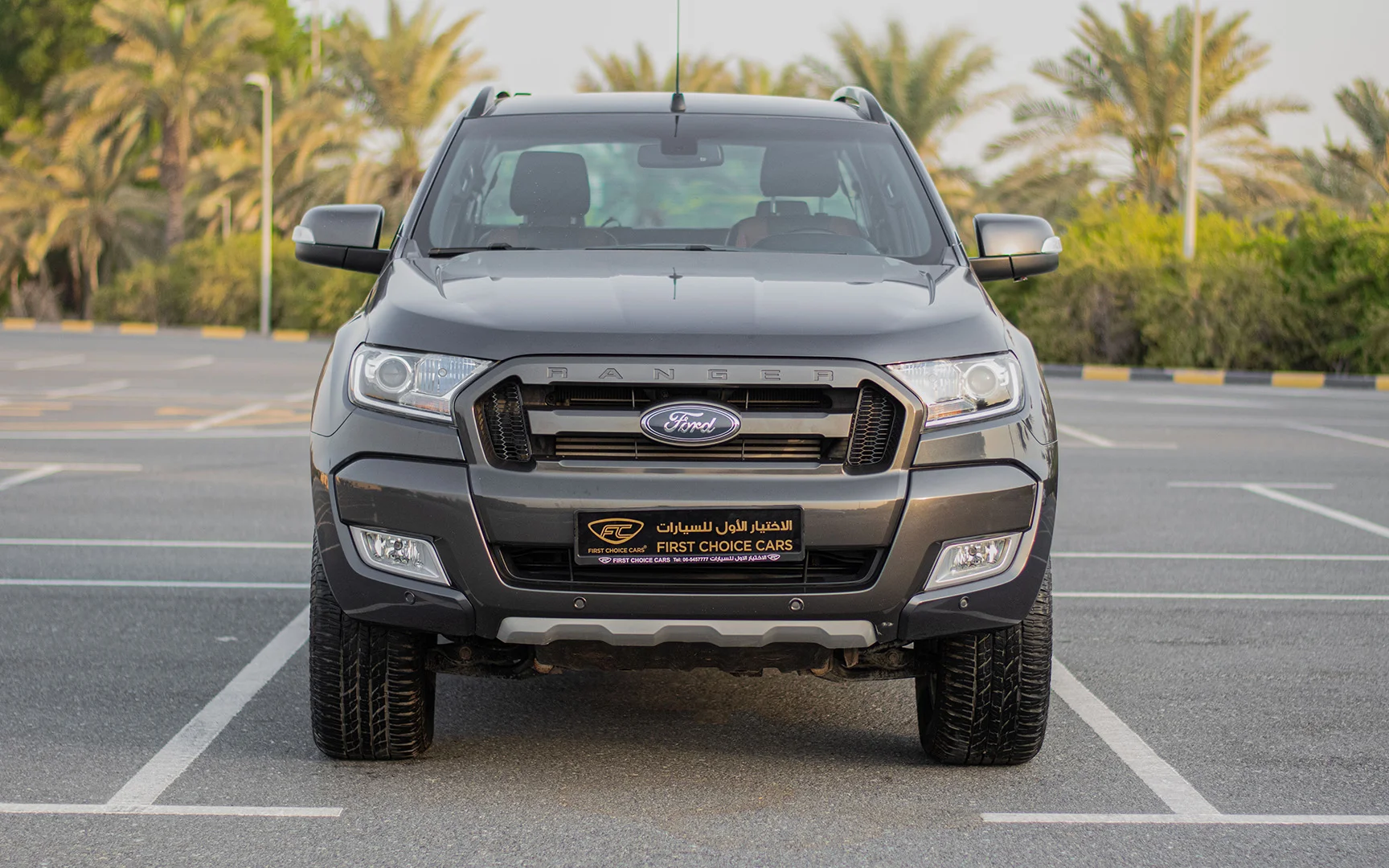 Used 2018 Ford Ranger Wildtrak Grey – Front View at First Choice Cars Sharjah