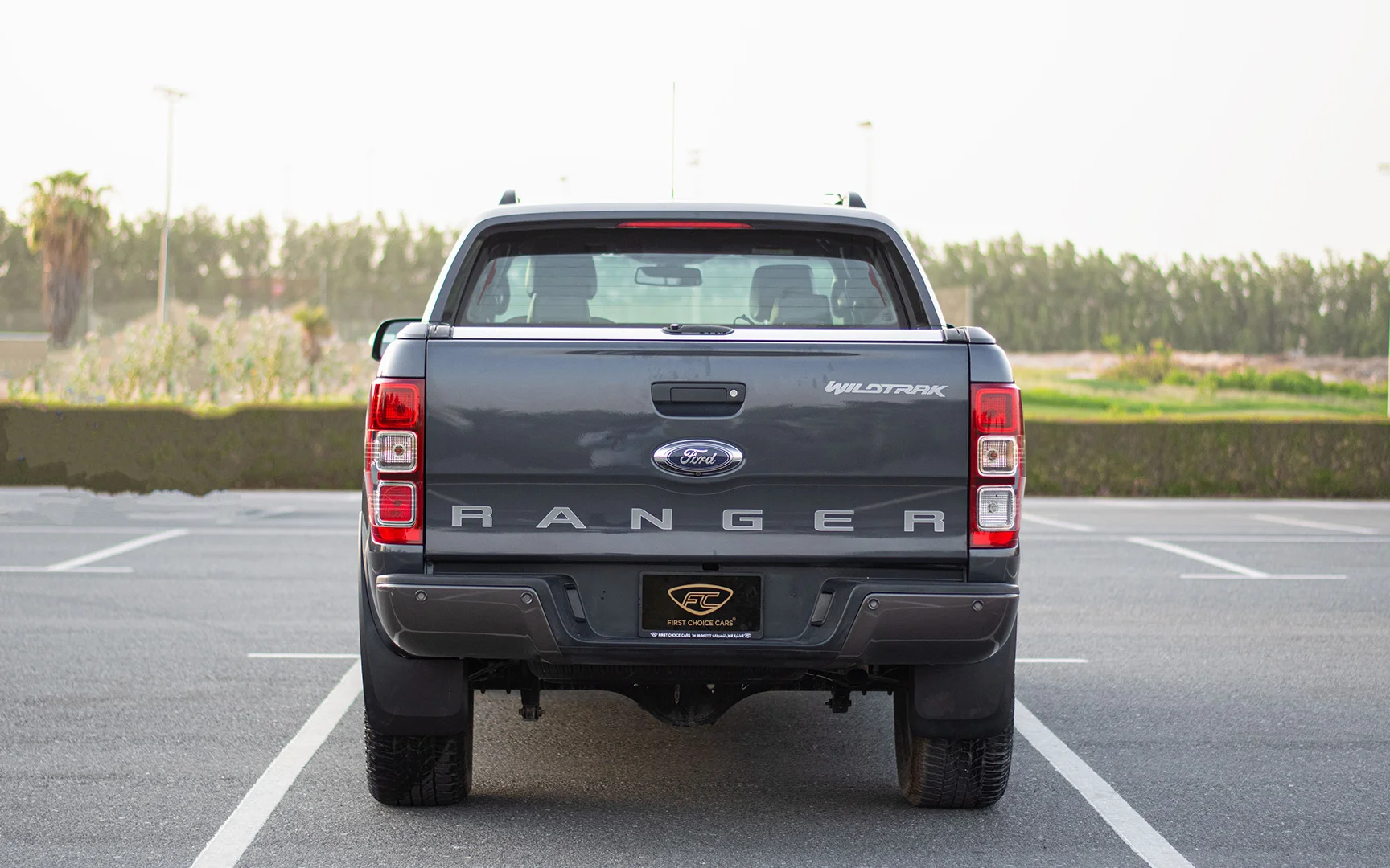 Used 2018 Ford Ranger Wildtrak in Grey – Back/Rear View for Sale at First Choice Cars Dubai Sharjah