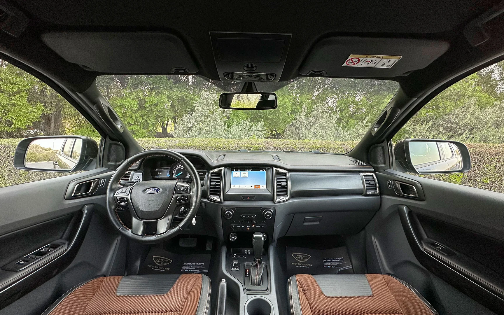 Used 2018 Ford Ranger Wildtrak in Grey – Front Cabin / Dashboard Full View for Sale at First Choice Cars Dubai Sharjah