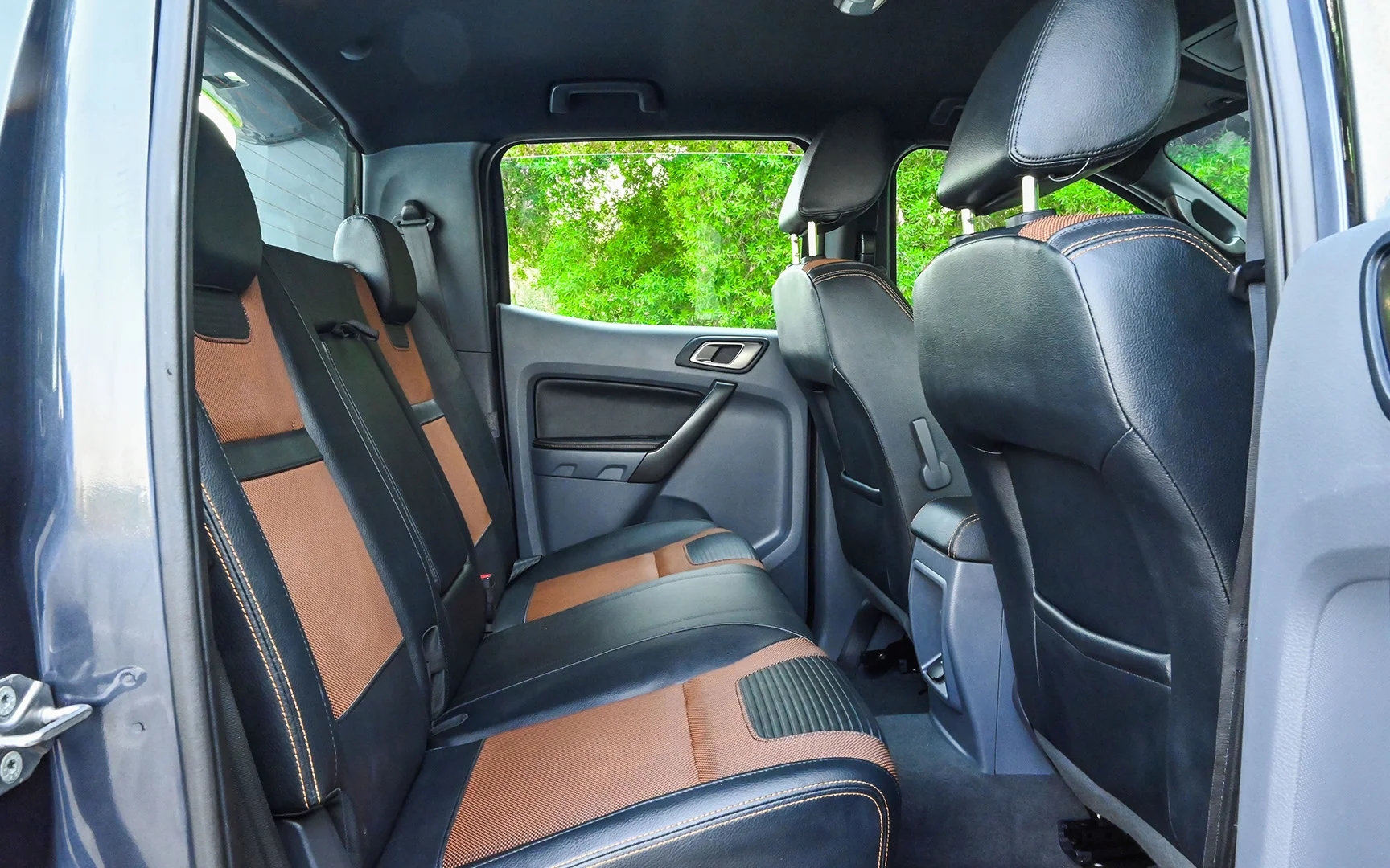 Used 2018 Ford Ranger Wildtrak in Grey – Rear Passenger Side Cabin View for Sale at First Choice Cars Dubai Sharjah