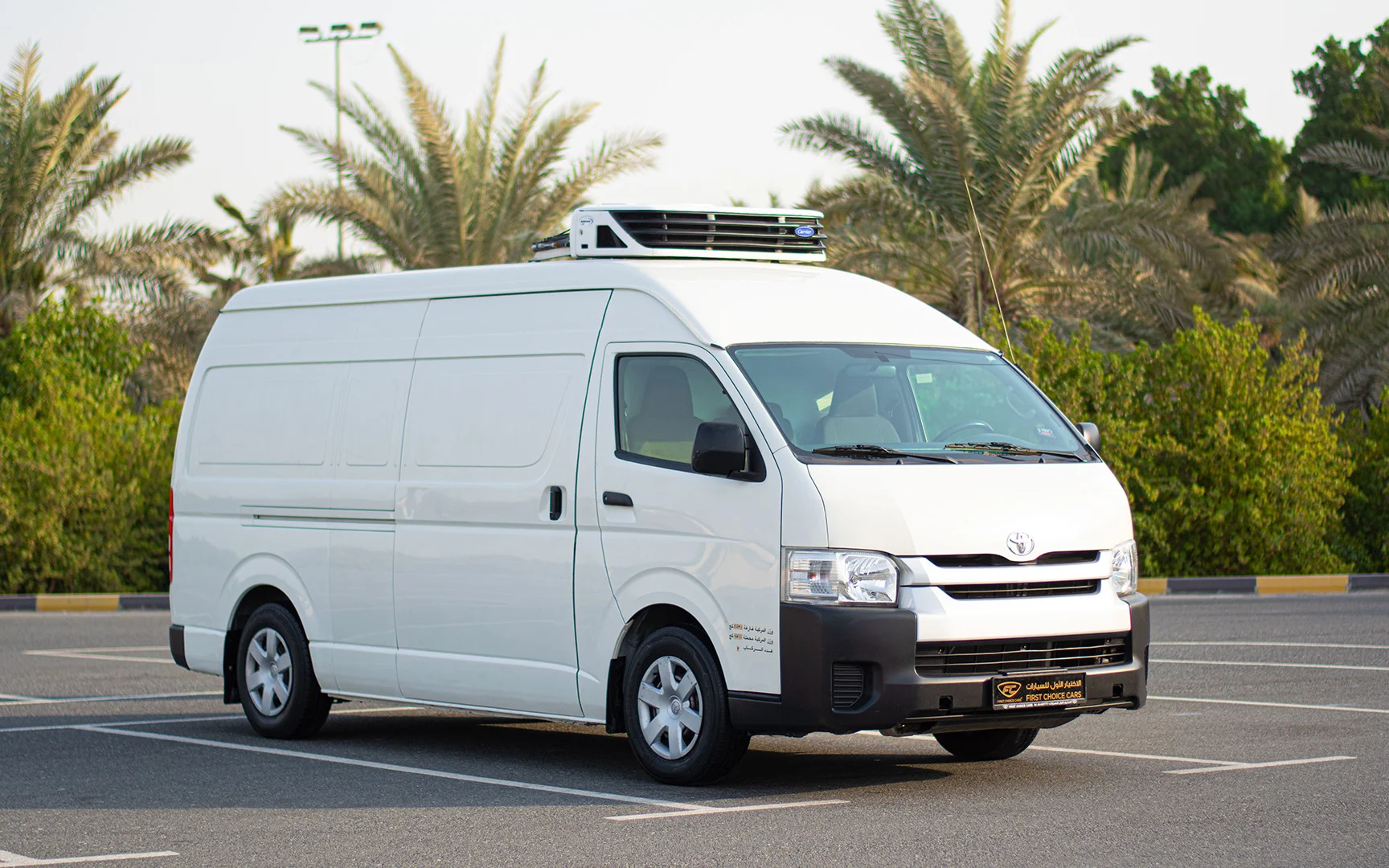 Used 2020 Toyota Hiace GL High Roof White – Right Front Diagonal (45°) View at First Choice Cars Sharjah