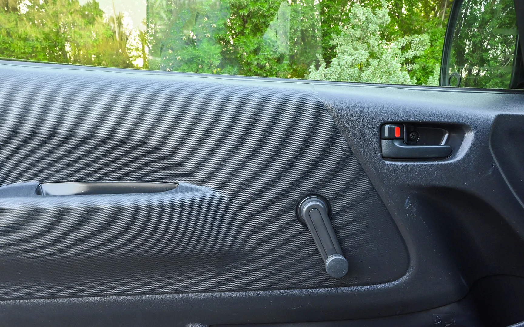 Used 2020 Toyota Hiace GL High Roof White – Driver Door Panel Full View at First Choice Cars Sharjah