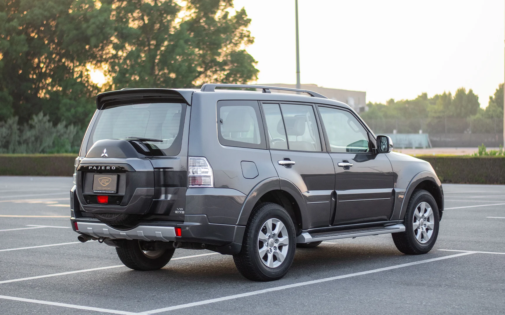 Used 2015 Mitsubishi PAJERO GLS Grey – Right Back Diagonal (45°) View at First Choice Cars Sharjah