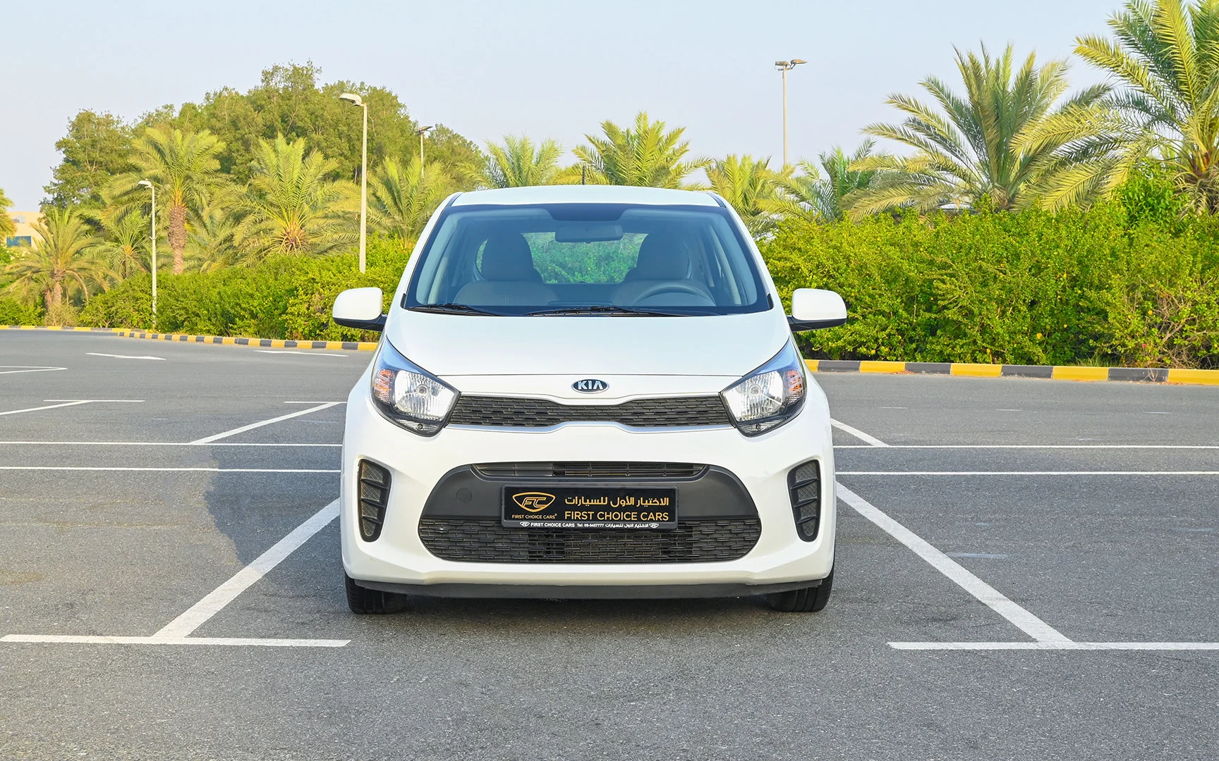 Used 2020 KIA Picanto Lx White – Front View at First Choice Cars Sharjah