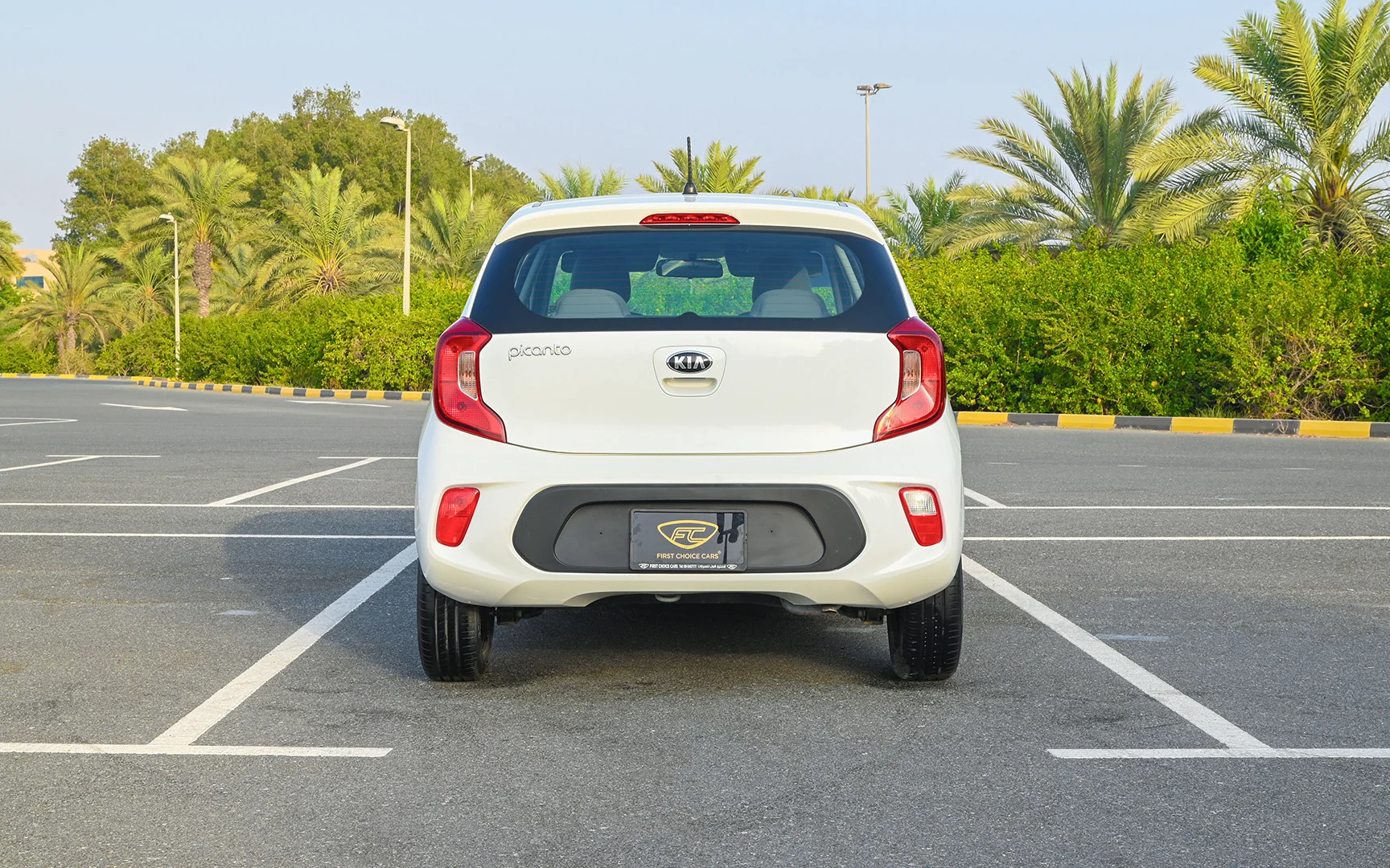 Used 2020 KIA Picanto Lx White – Back/Rear View at First Choice Cars Sharjah