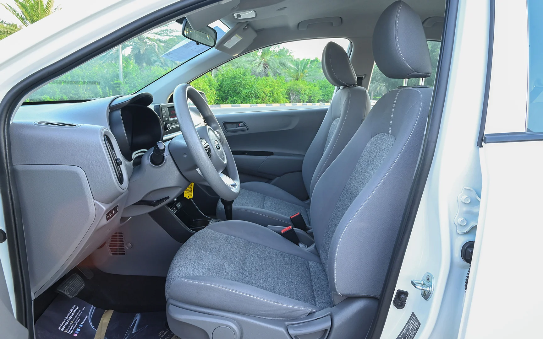 Used 2020 KIA Picanto Lx White – Front Driver Side Cabin View at First Choice Cars Sharjah