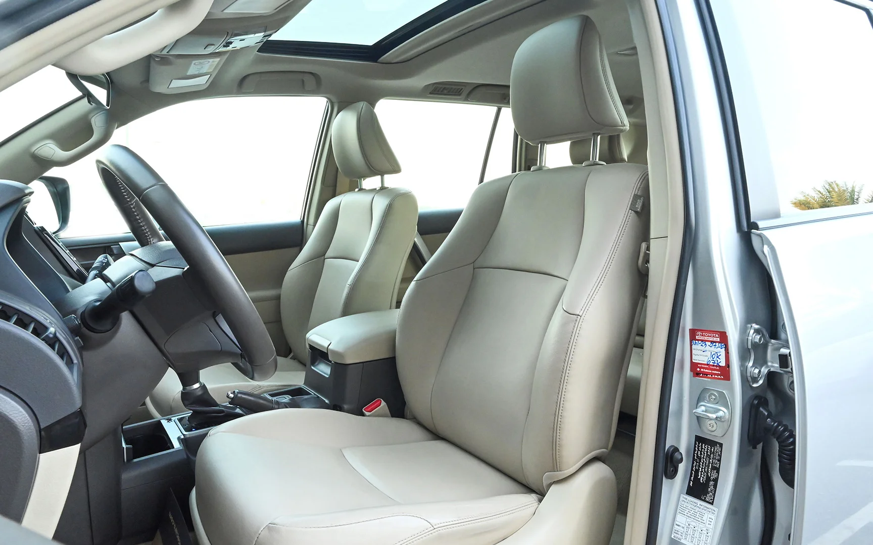 Used 2019 Toyota Prado VXR Silver – Front Driver Side Cabin View at First Choice Cars Sharjah