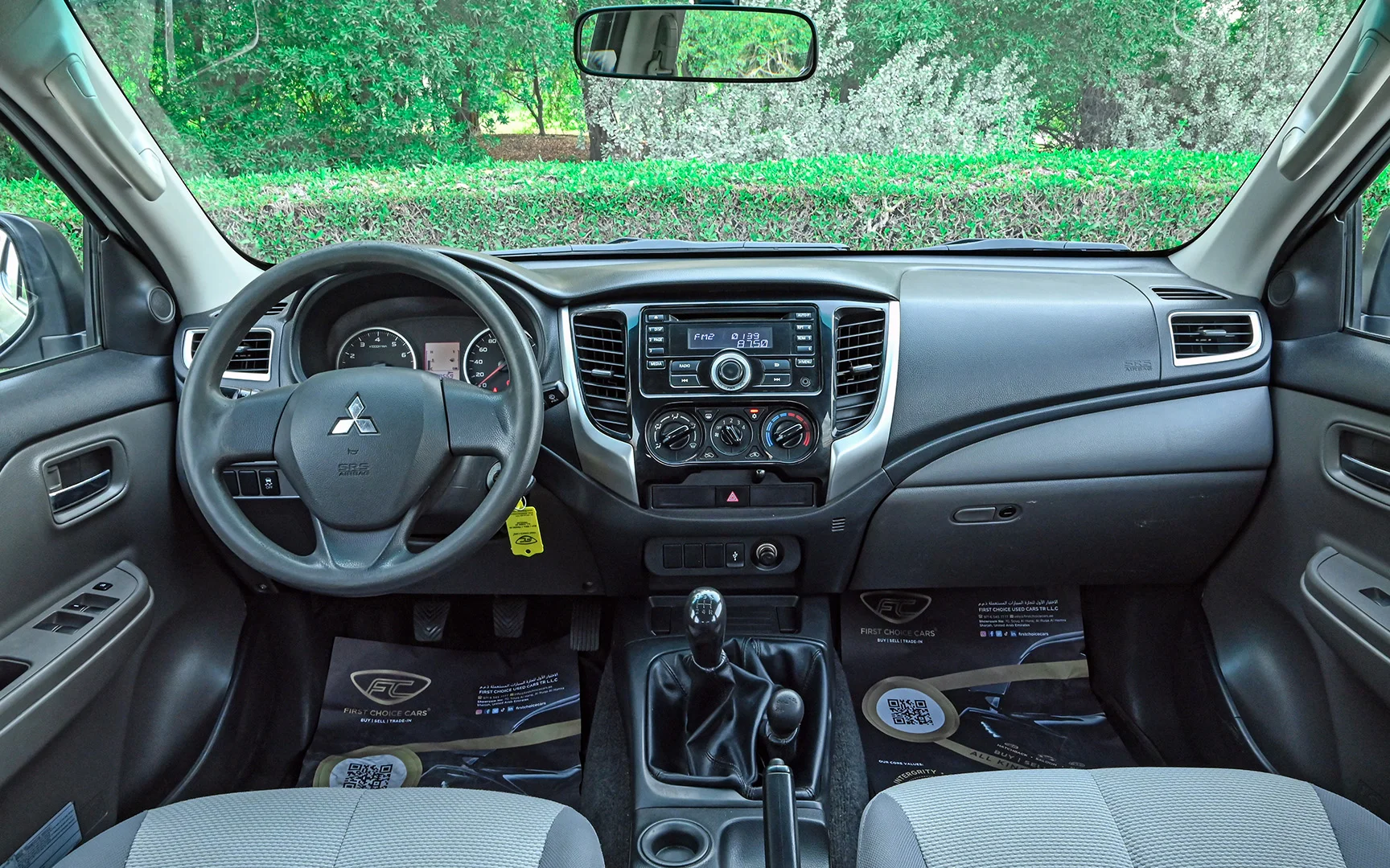 Used 2018 Mitsubishi L200 GLX Double Cabin White – Front Cabin / Dashboard Full View at First Choice Cars Sharjah