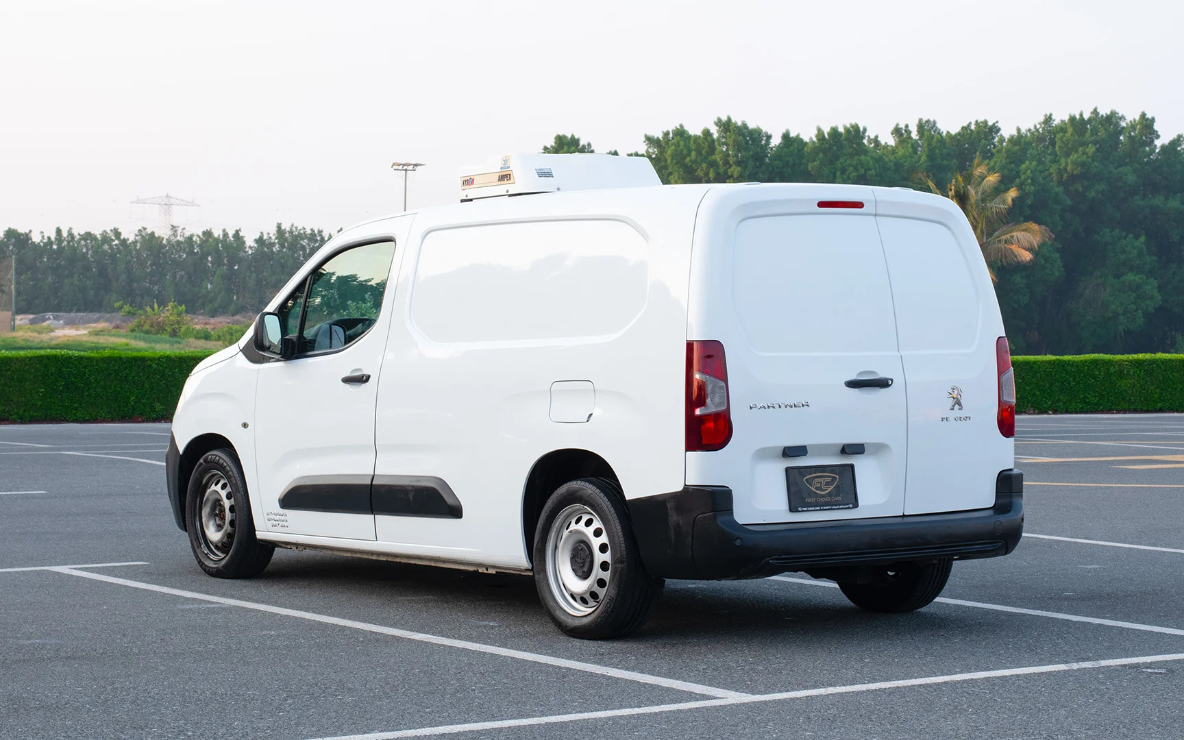 Used 2020 Peugeot Partner Long Van in White – Left Back Diagonal (45°) View for Sale at First Choice Cars Dubai Sharjah