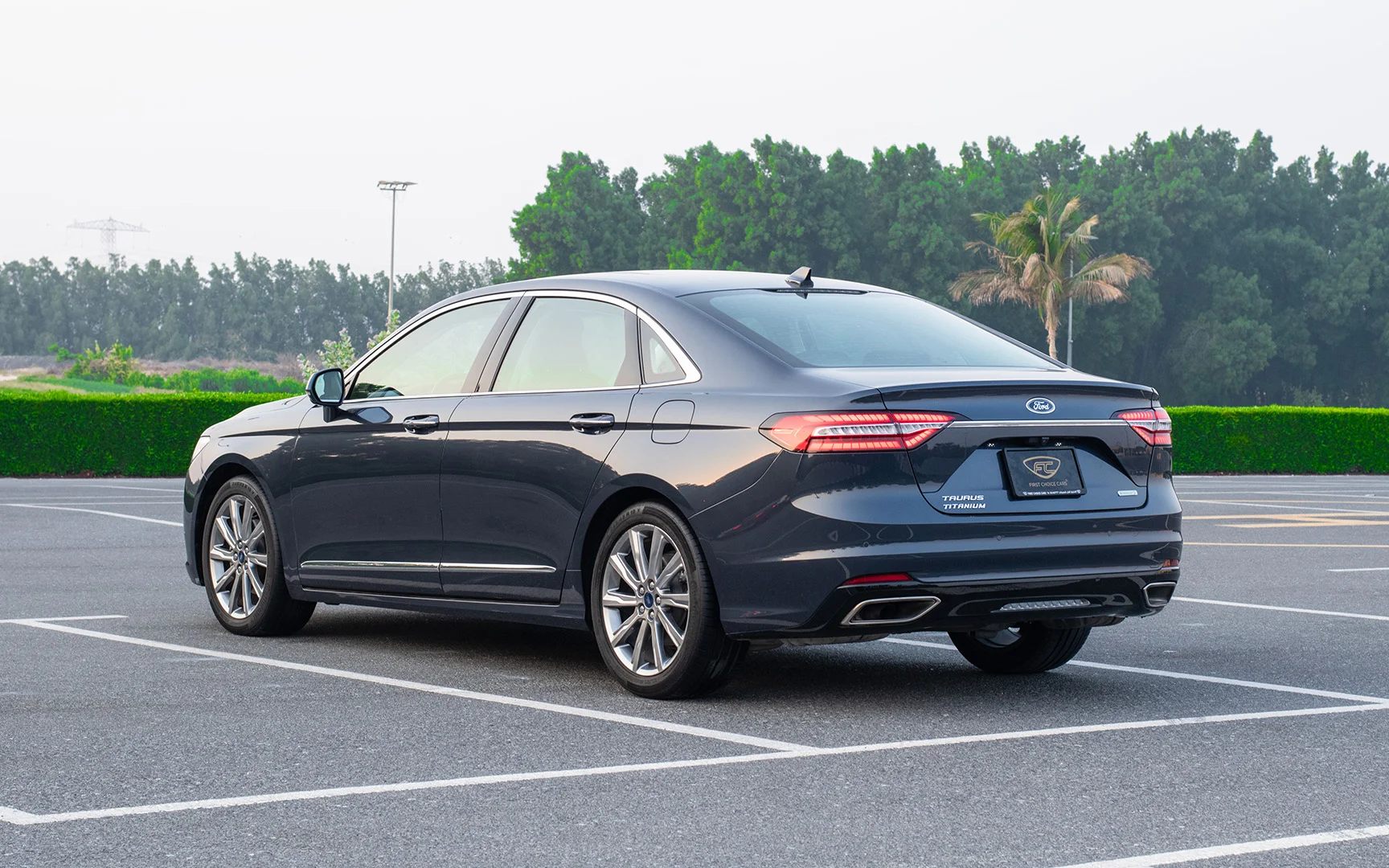 Used 2022 Ford Taurus Titanium Blue – Left Back Diagonal (45°) View at First Choice Cars Sharjah