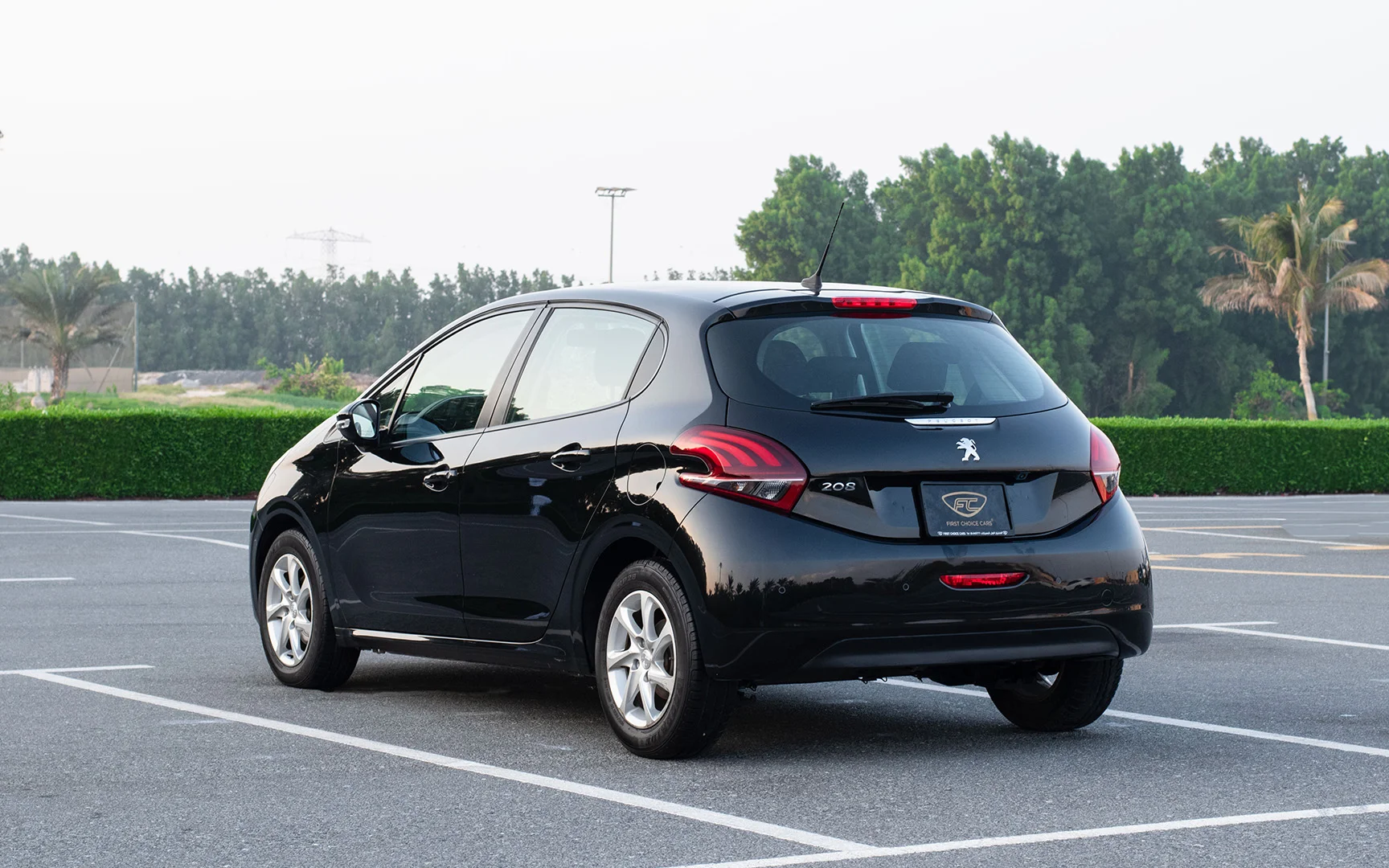 Used 2019 Peugeot 208 Active Black – Left Back Diagonal (45°) View at First Choice Cars Sharjah