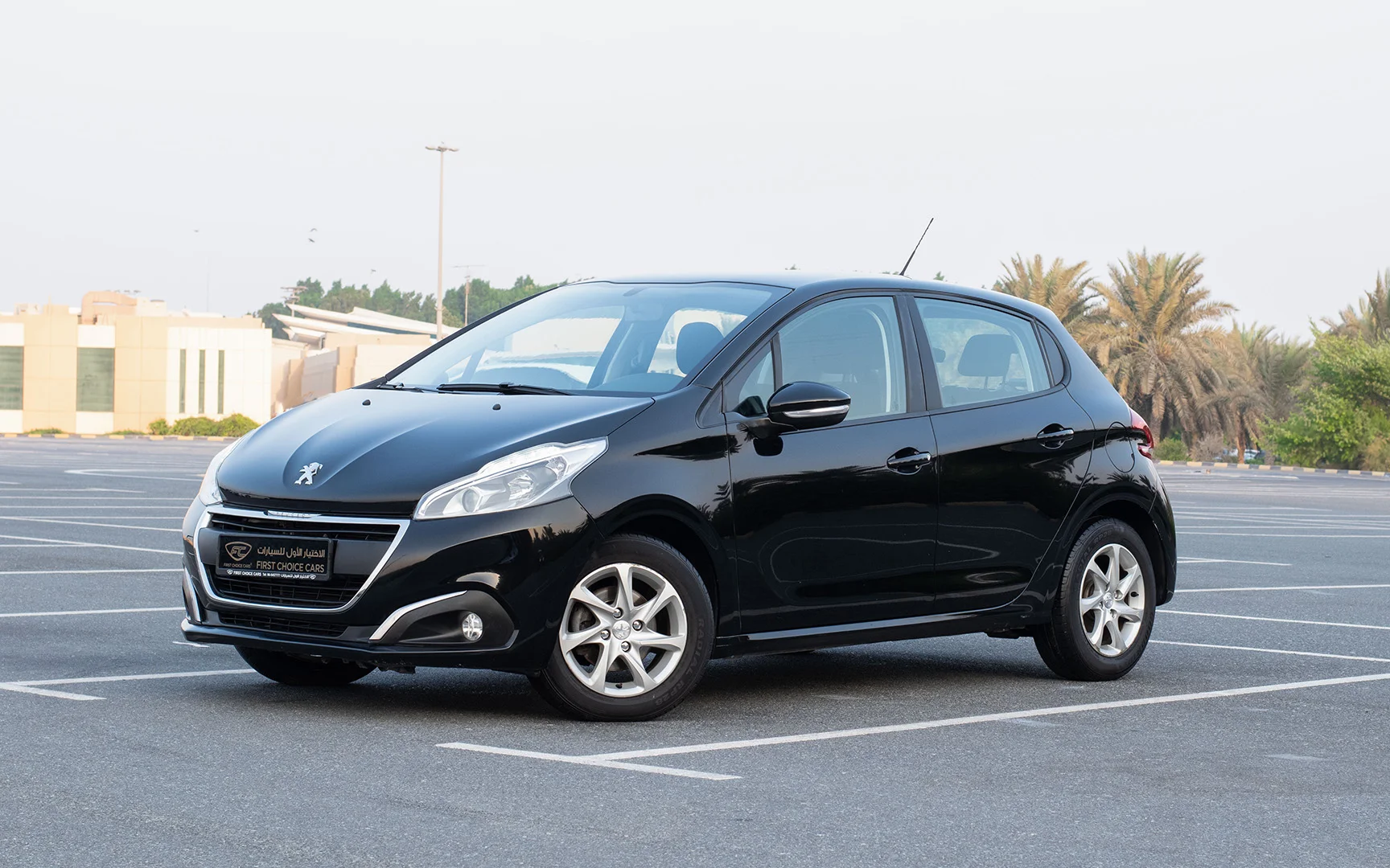 Used 2019 Peugeot 208 Active Black – Left Front Diagonal (45°) View at First Choice Cars Sharjah