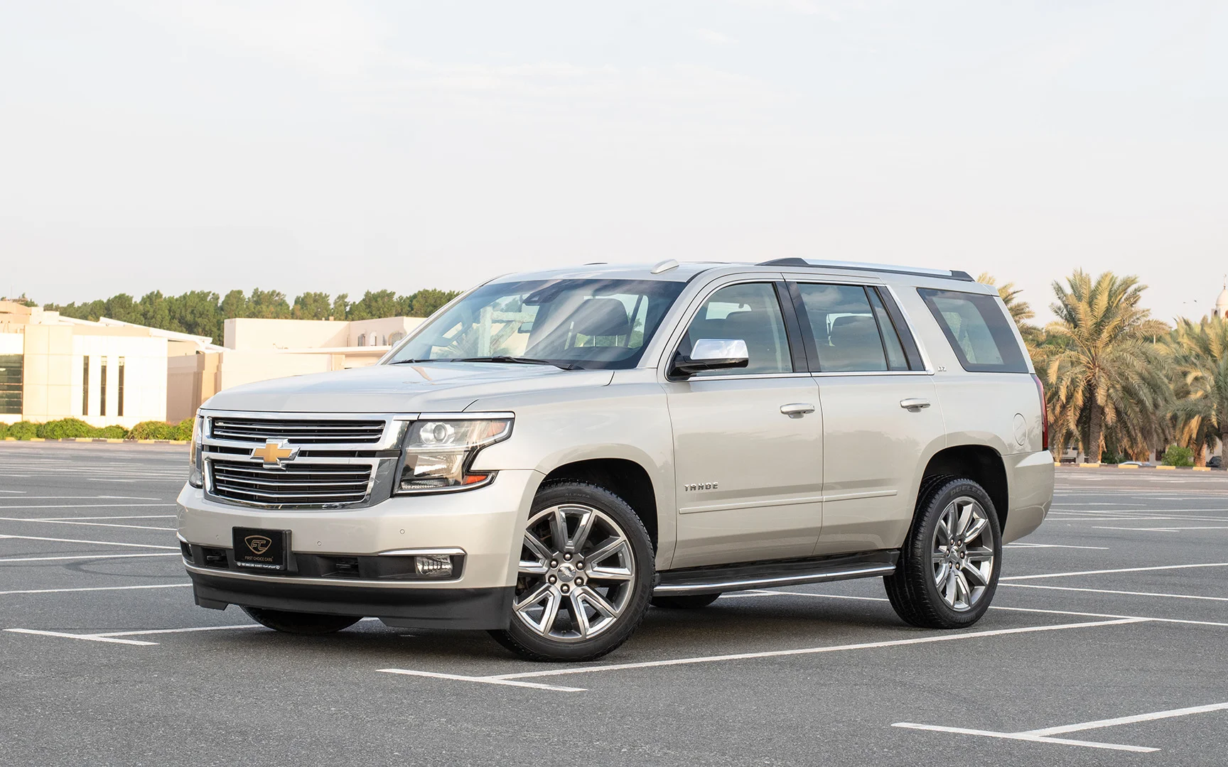 Used 2015 Chevrolet Tahoe LTZ Gold – Left Front Diagonal (45°) View at First Choice Cars Sharjah