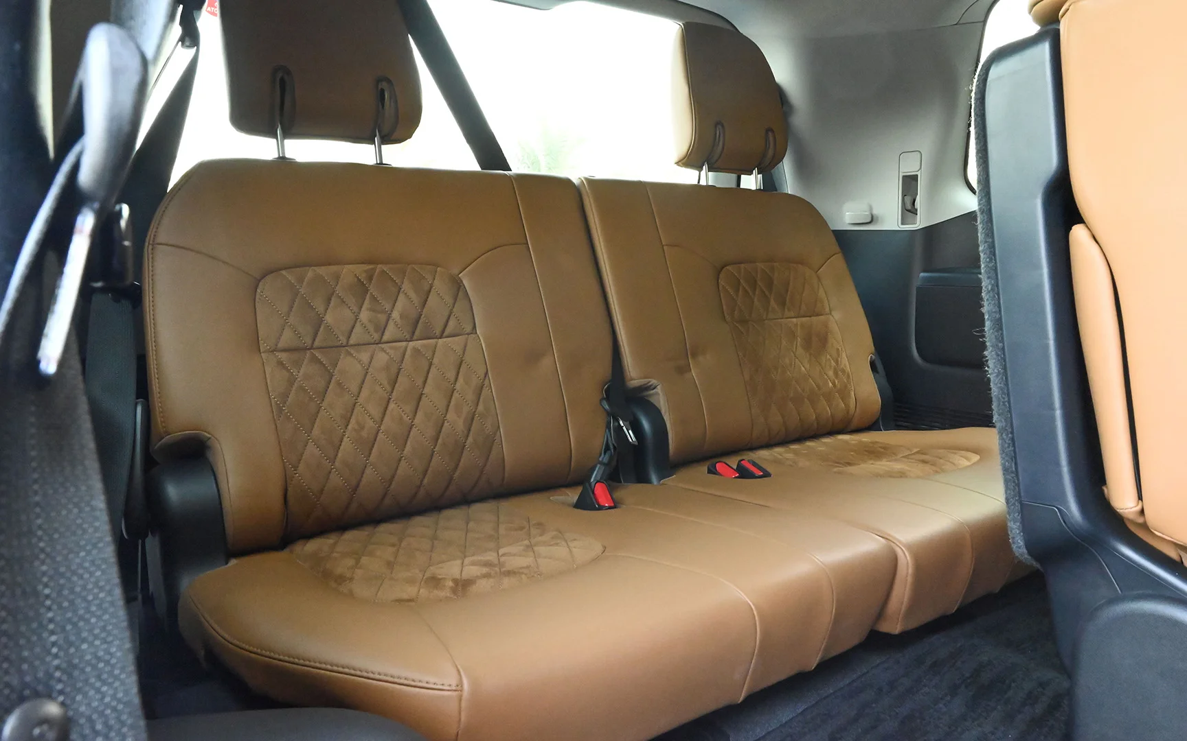 Used 2021 Toyota Land Cruiser GXR Silver – Rear Seat View at First Choice Cars Sharjah