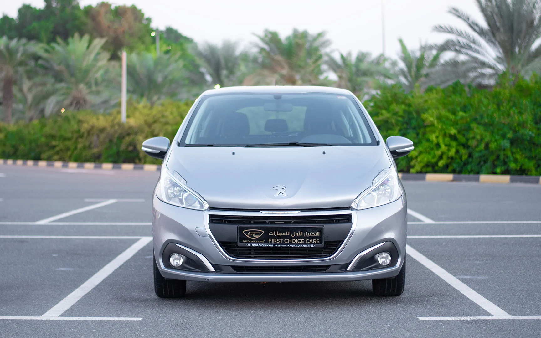 Used 2019 Peugeot 208 Active Silver – Front View at First Choice Cars Sharjah