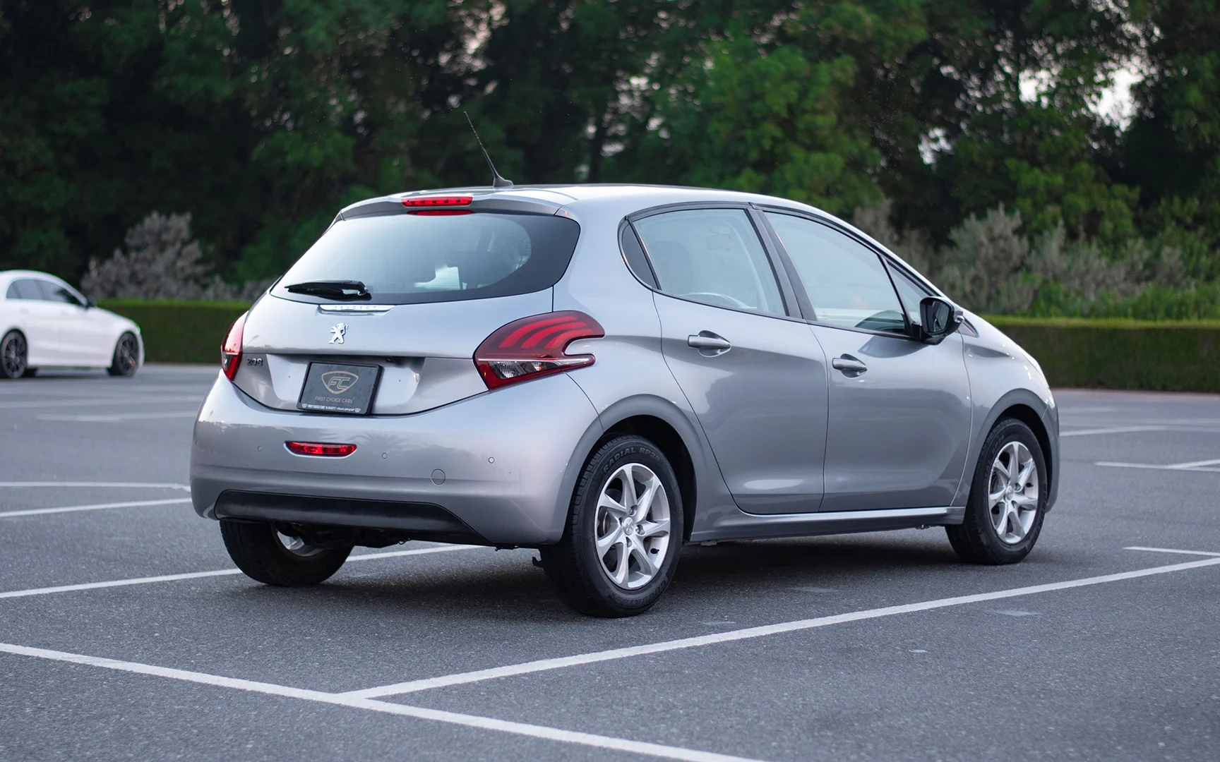 Used 2019 Peugeot 208 Active Silver – Right Back Diagonal (45°) View at First Choice Cars Sharjah
