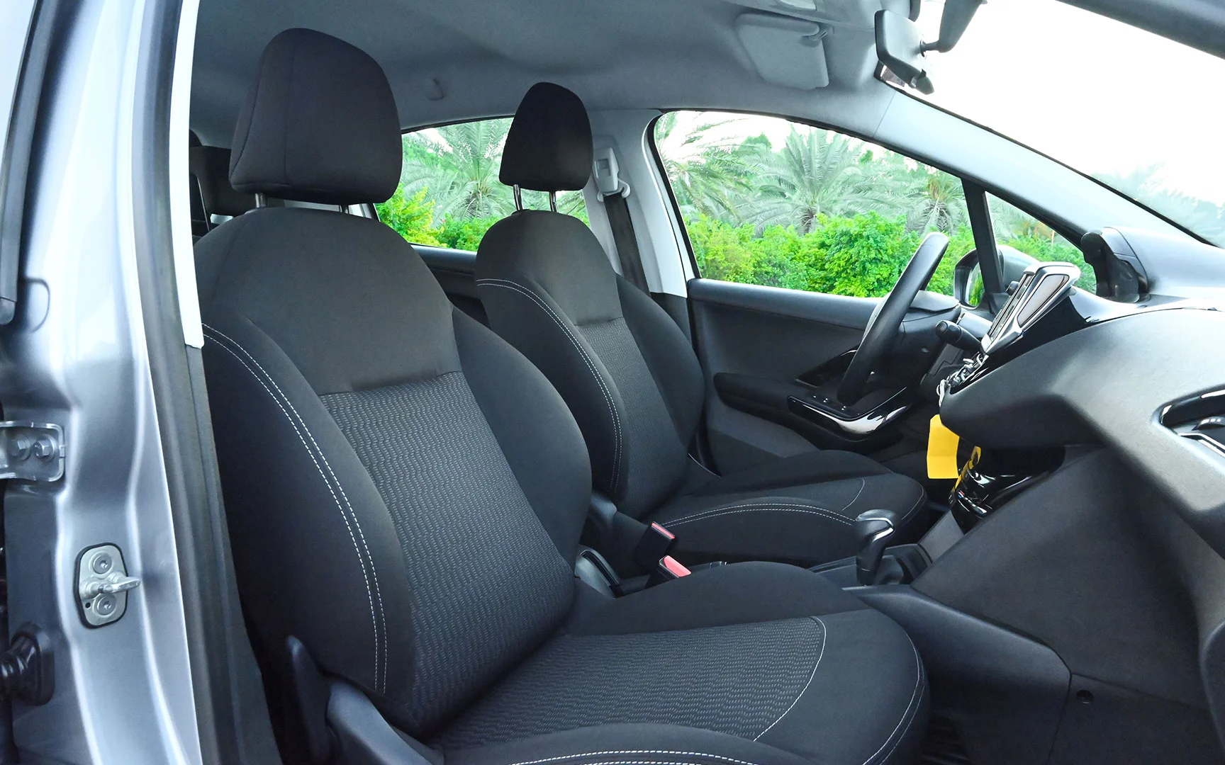 Used 2019 Peugeot 208 Active Silver – Front Passenger Side Cabin View at First Choice Cars Sharjah