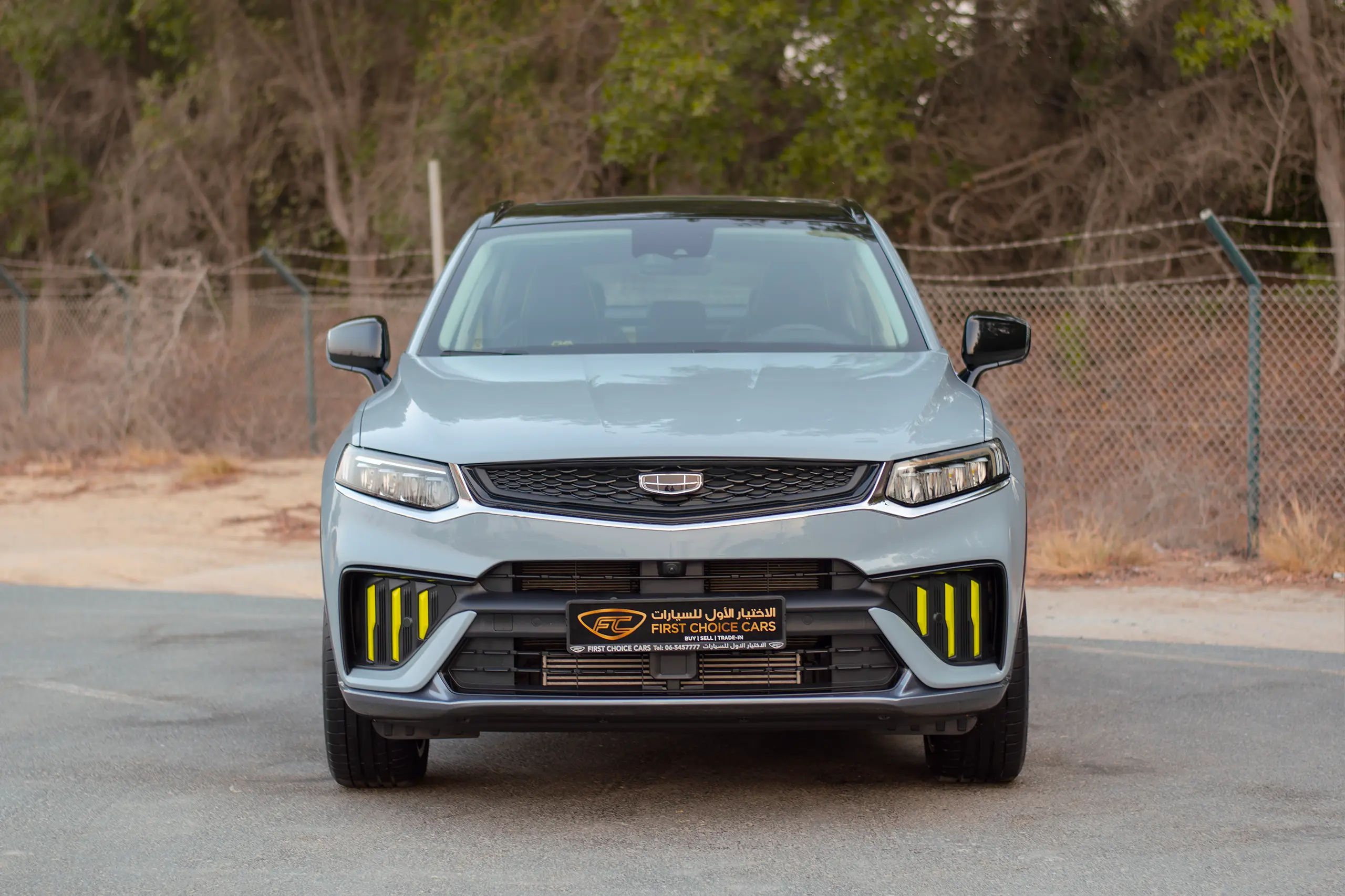 Used 2024 Geely Tugella GF+ Grey – Front View at First Choice Cars Sharjah