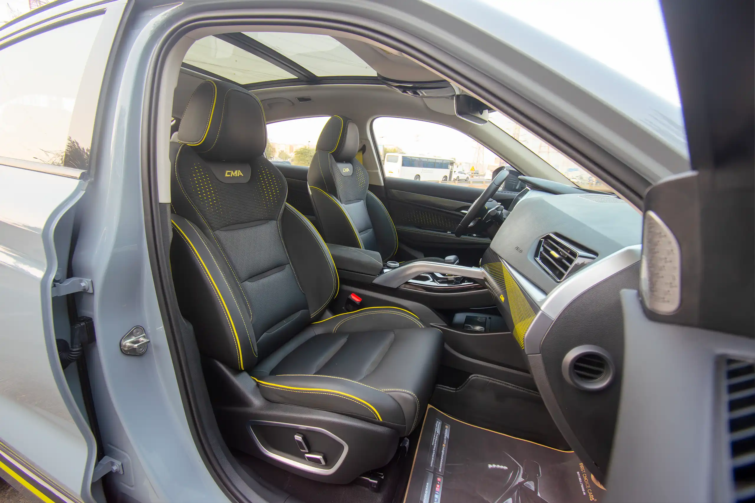 Used 2024 Geely Tugella GF+ Grey – Front Passenger Side Cabin View at First Choice Cars Sharjah