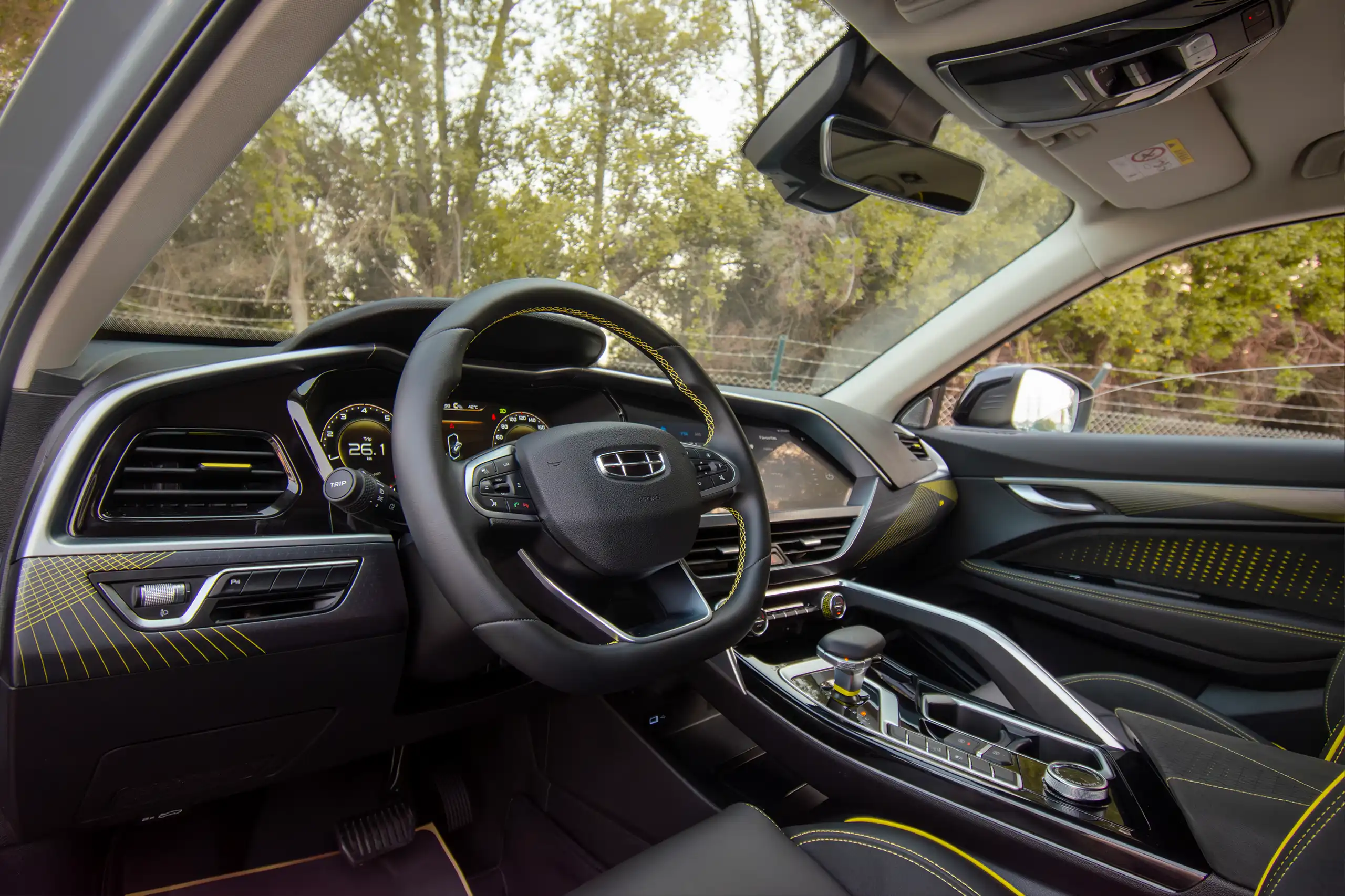 Used 2024 Geely Tugella GF+ Grey – Driver Side Dashboard & Steering View at First Choice Cars Sharjah