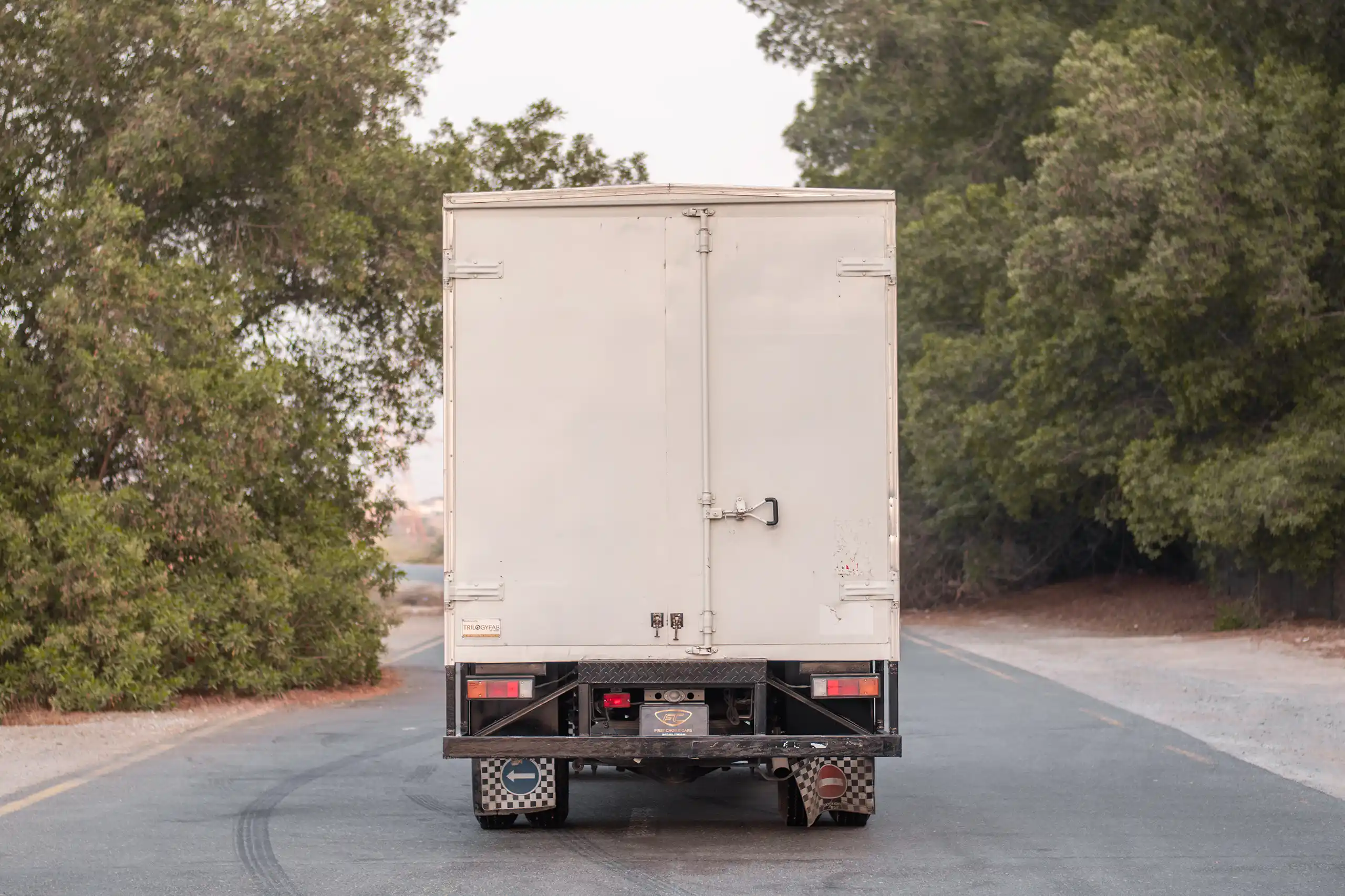 Used 2020 Mitsubishi Canter Box White – Back/Rear View at First Choice Cars Sharjah