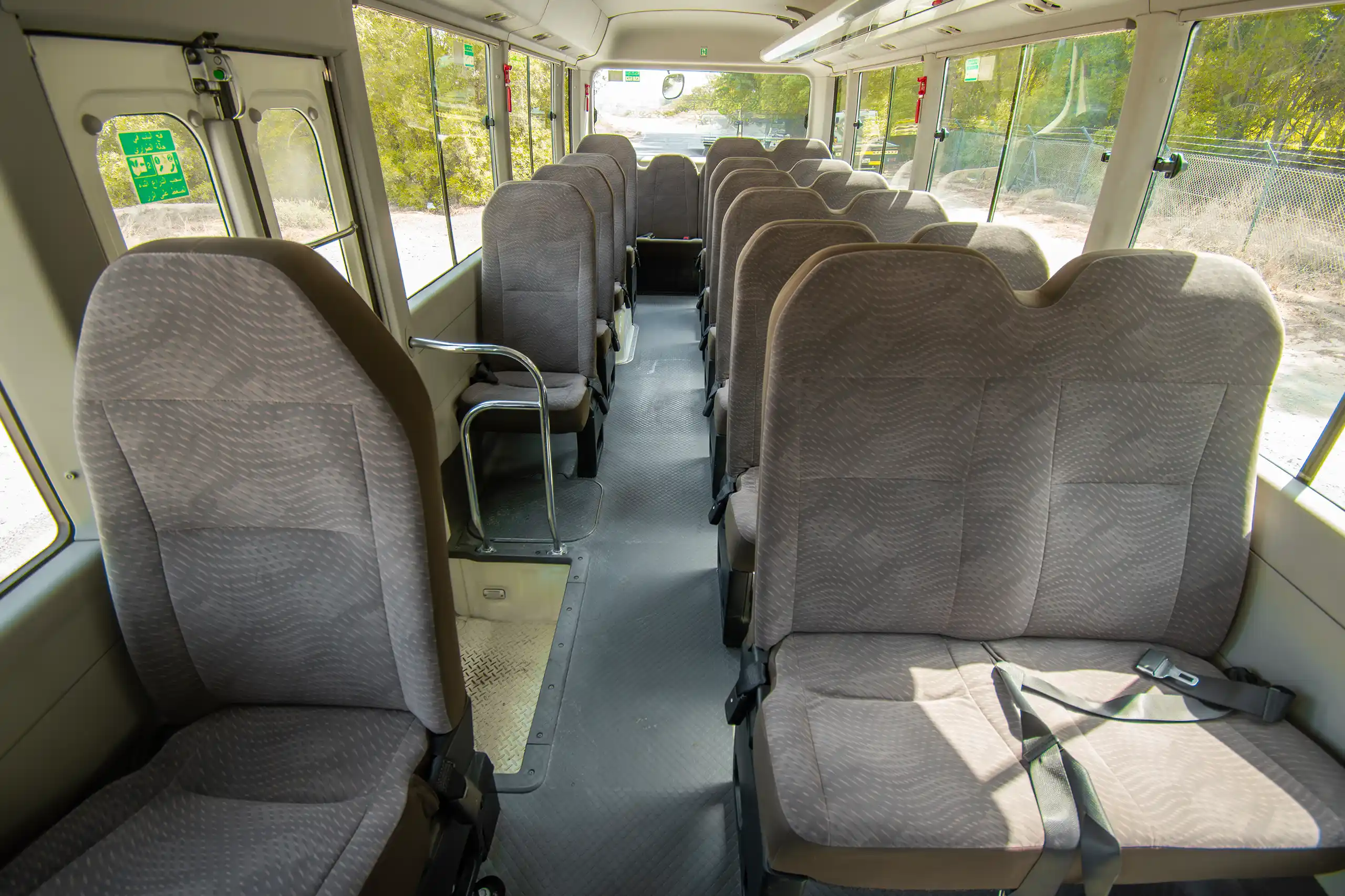 Used 2020 Toyota Coaster High Roof in White – Rear Seat View