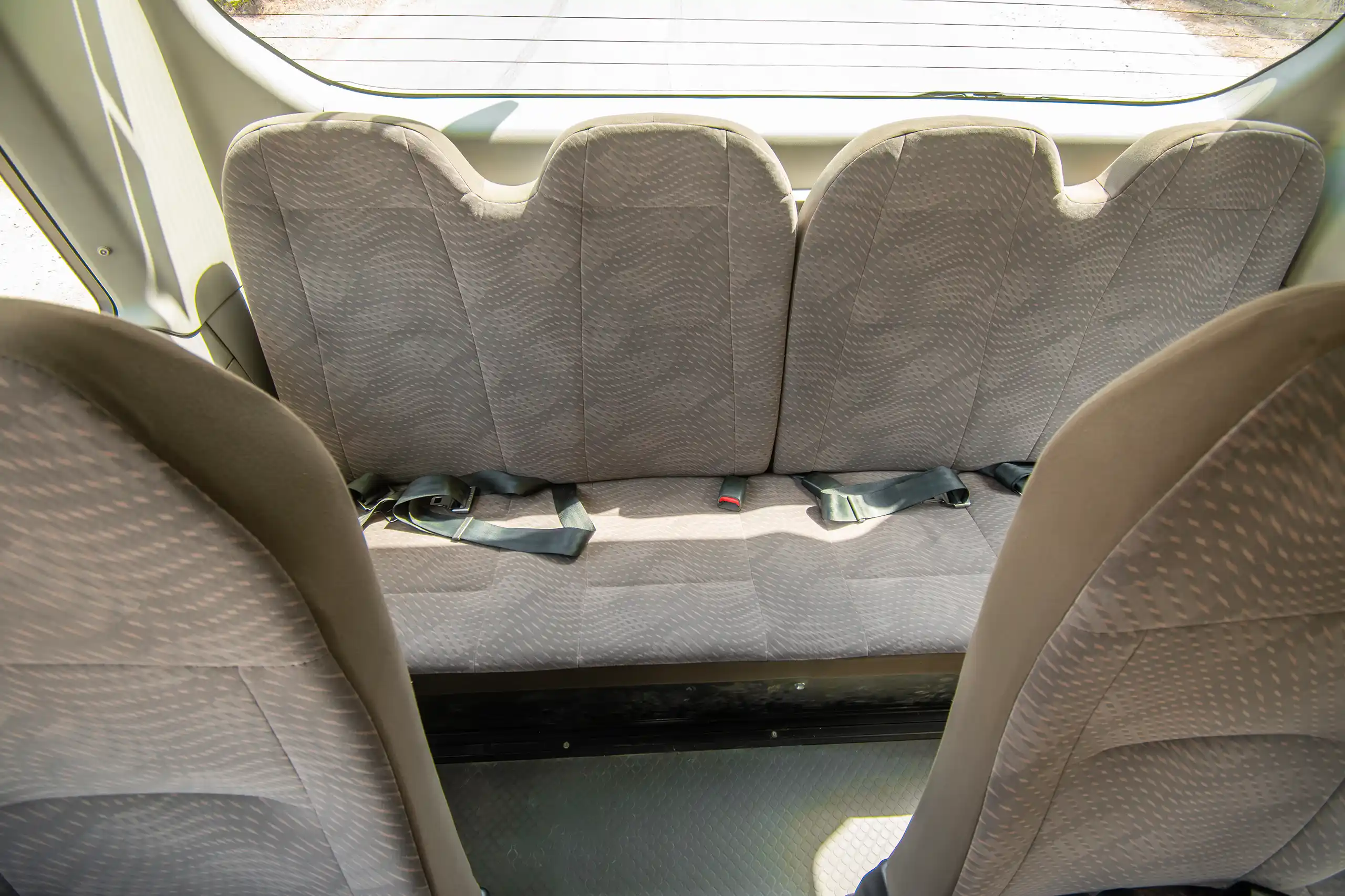 Used 2020 Toyota Coaster High Roof in White – Third Row Right Seat View