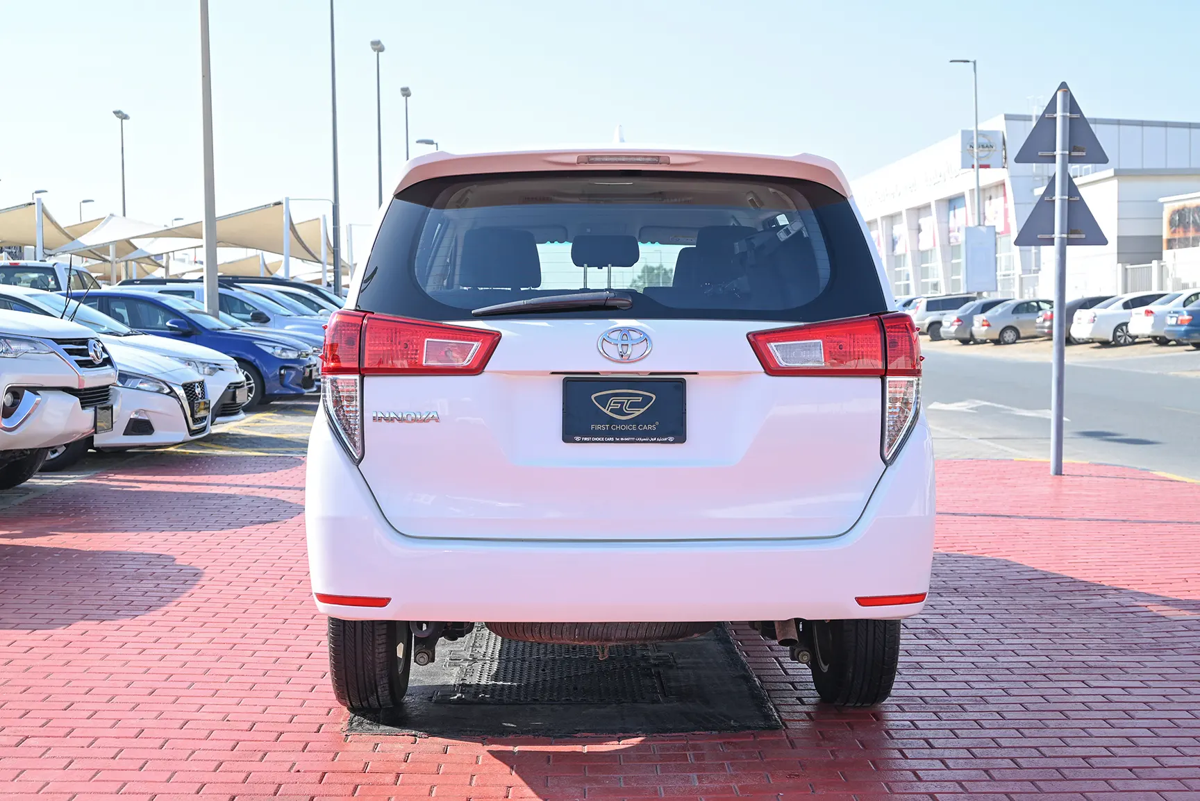 Used 2019 Toyota Innova SE White – Back/Rear View at First Choice Cars Sharjah