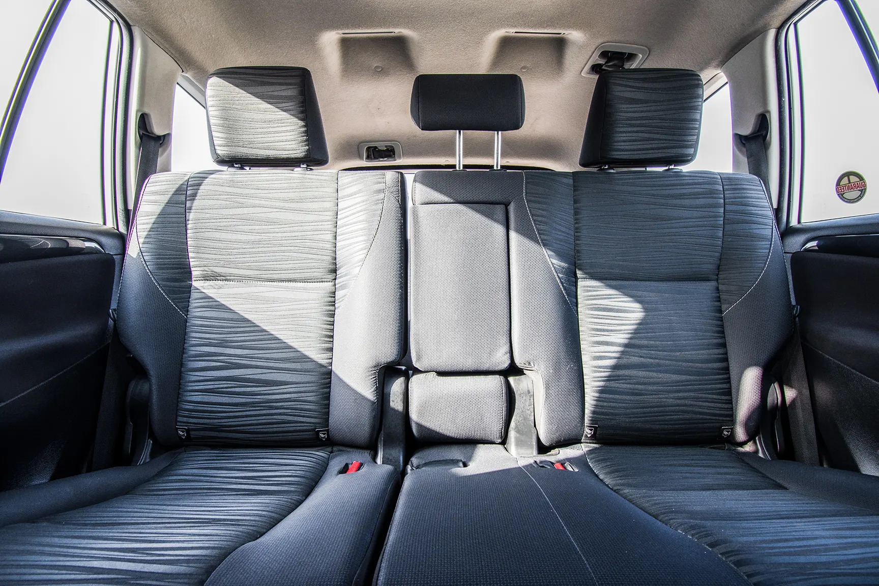 Used 2019 Toyota Innova SE White – Rear Seat View at First Choice Cars Sharjah