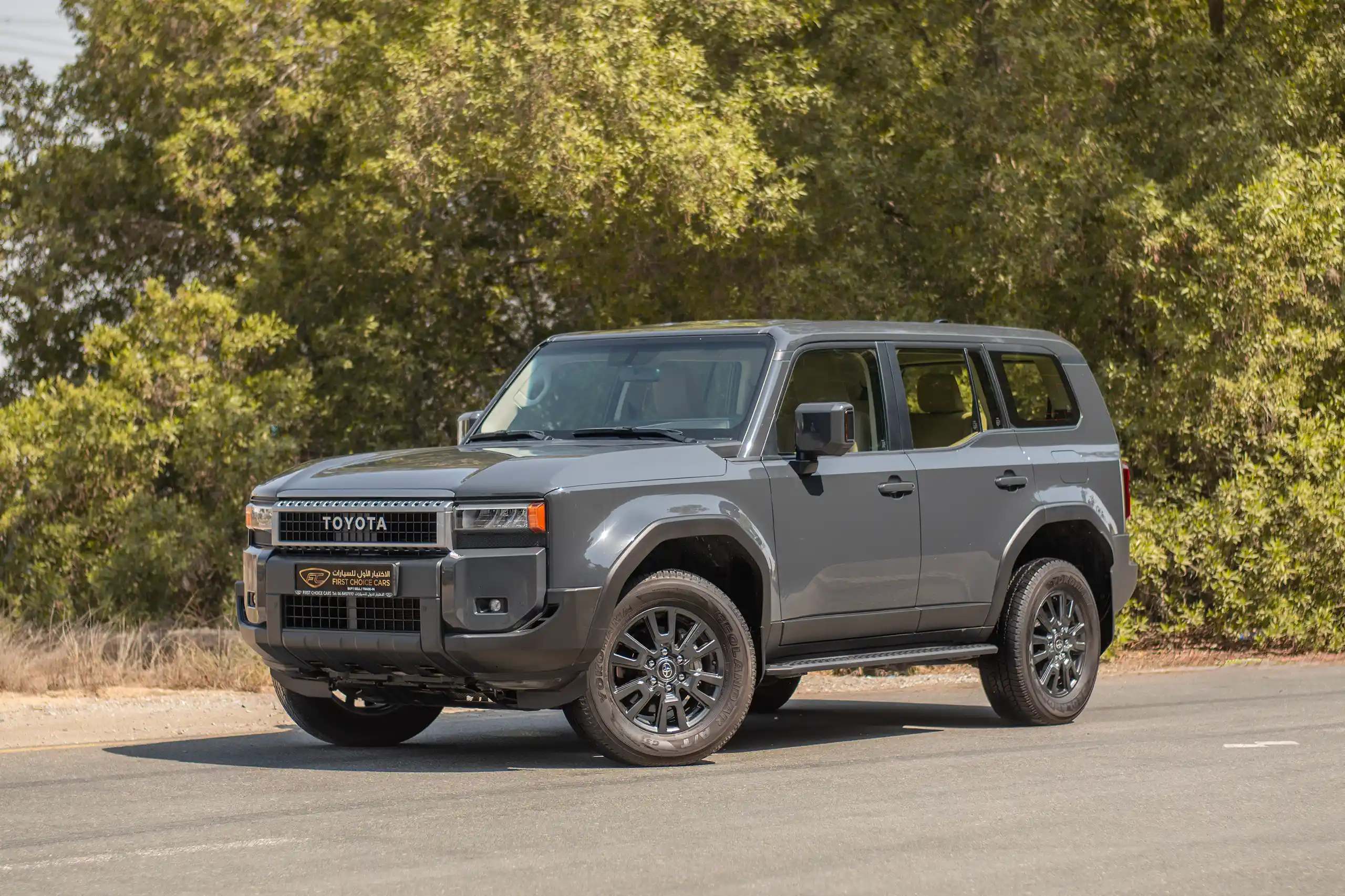 Used 2024 Toyota Prado TXR Grey – Left Front Diagonal (45°) View at First Choice Cars Sharjah