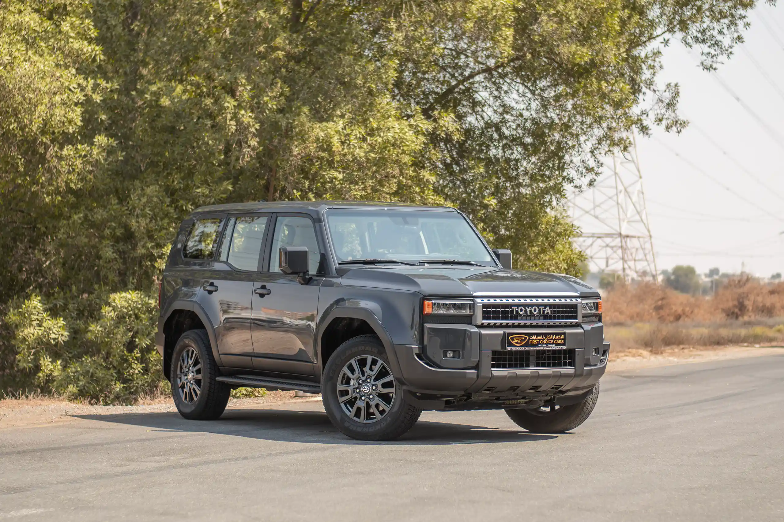 Used 2024 Toyota Prado TXR Grey – Right Front Diagonal (45°) View at First Choice Cars Sharjah