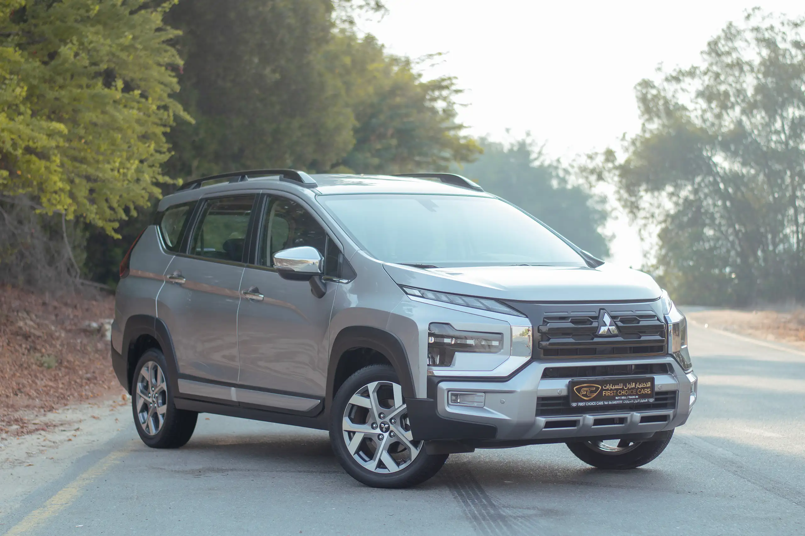 Used 2024 Mitsubishi Xpander Cross Premium Silver – Right Front Diagonal (45°) View at First Choice Cars Sharjah