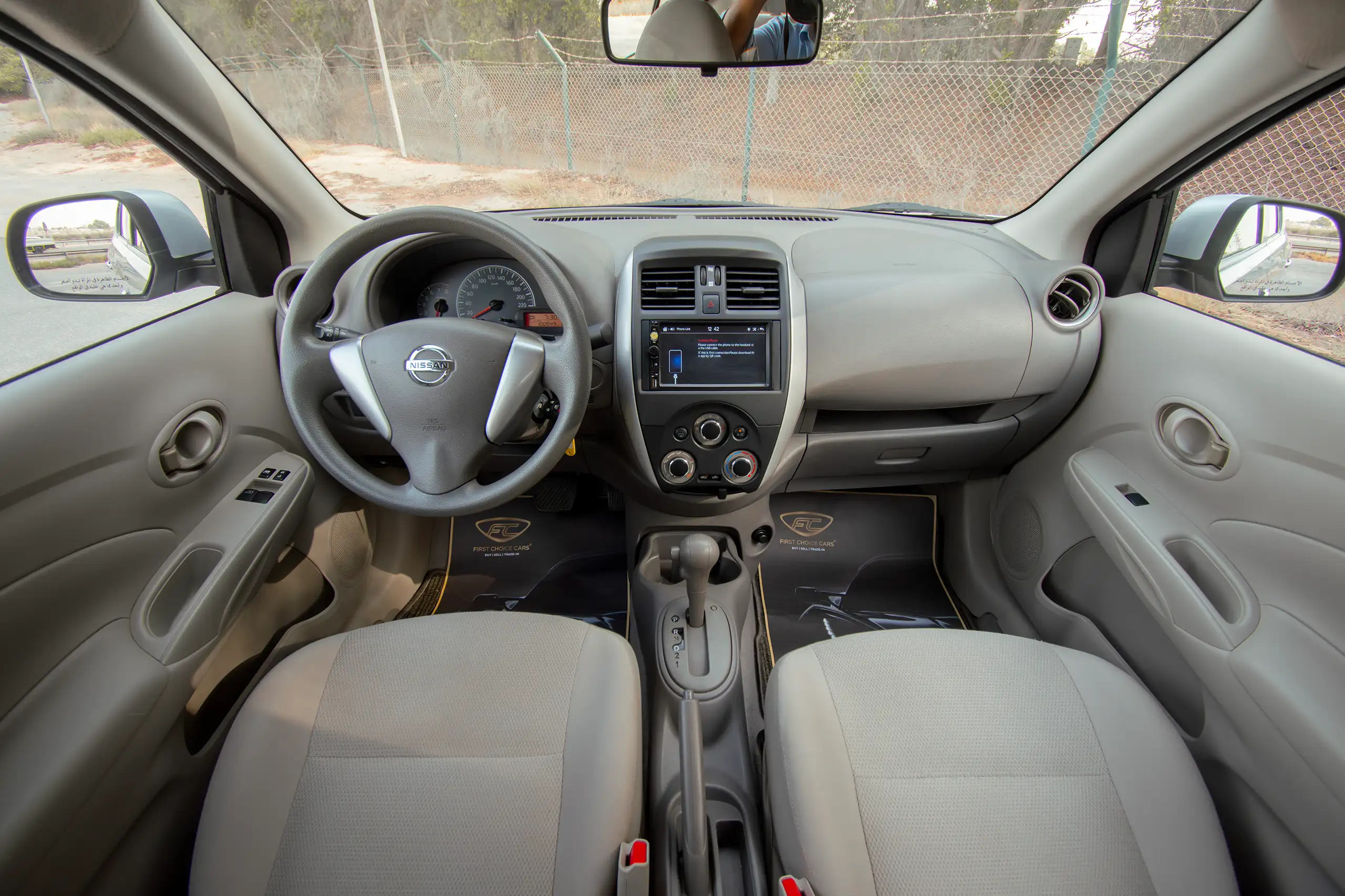 Used 2023 Nissan Sunny SV Silver – Front Cabin / Dashboard Full View at First Choice Cars Sharjah