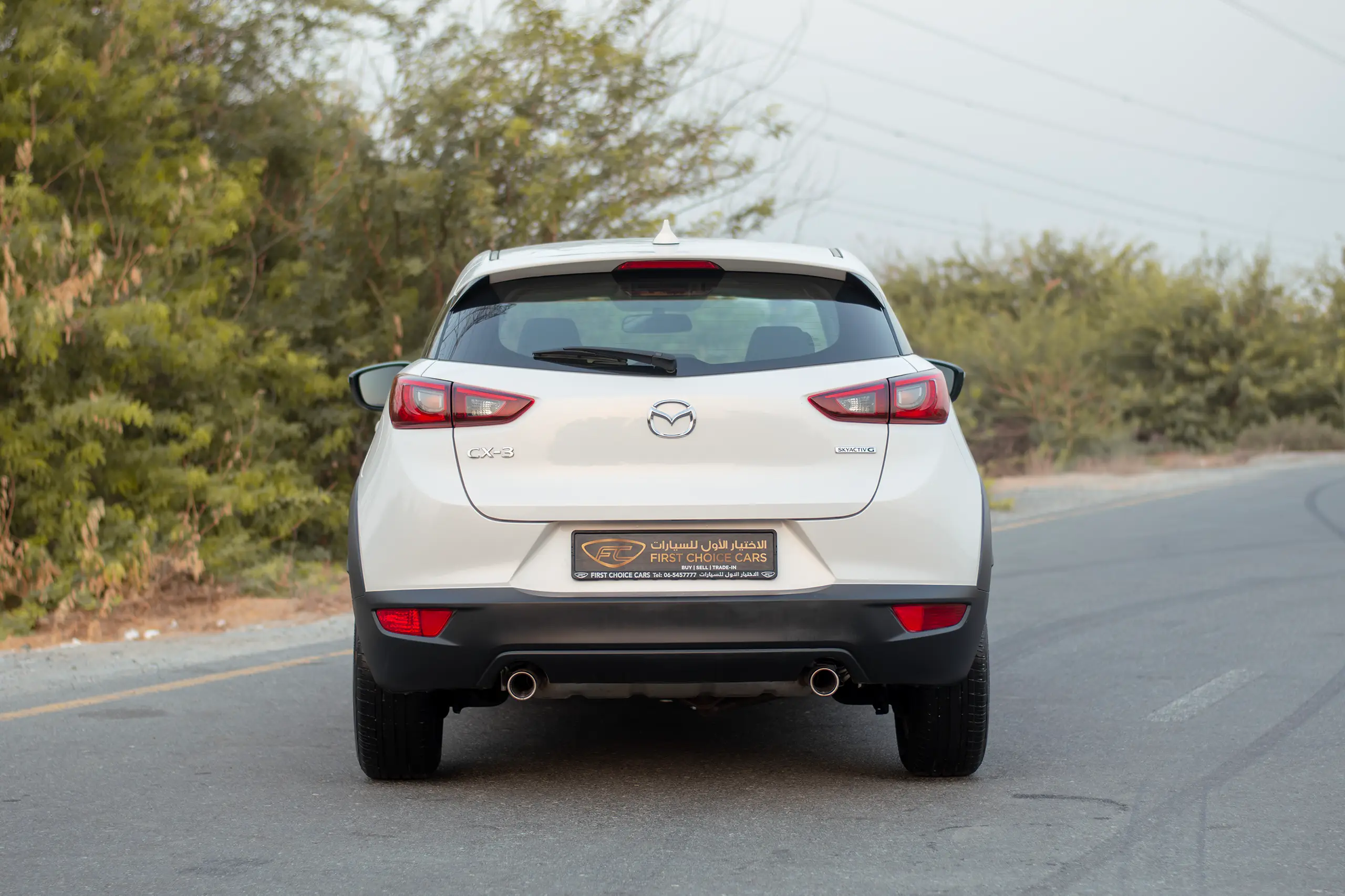 Used 2023 Mazda CX-3 Gs White – Back/Rear View at First Choice Cars Sharjah