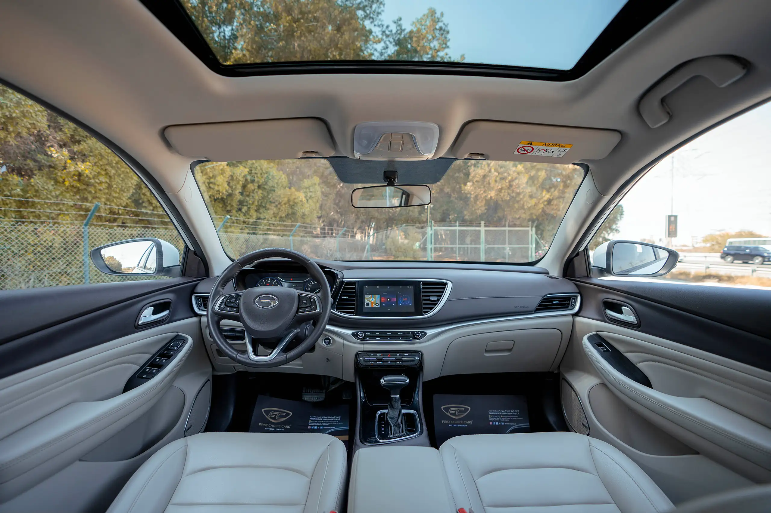 Used 2023 GAC GA4 GE White – Front Cabin / Dashboard Full View at First Choice Cars Sharjah