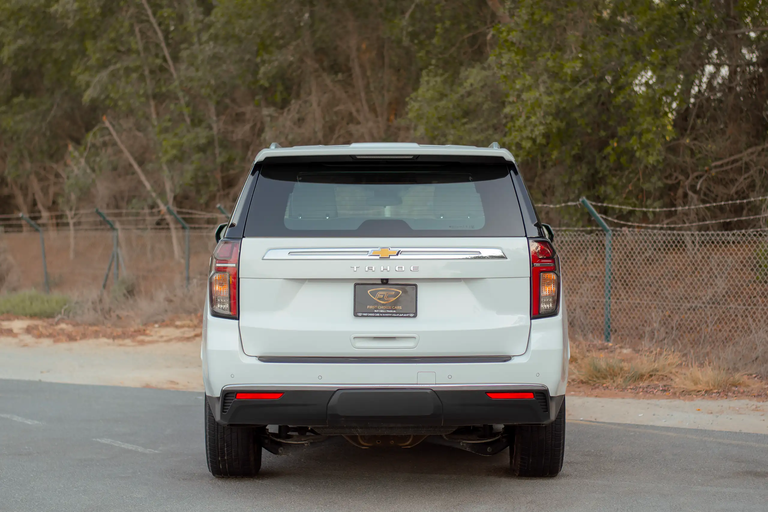 Used 2023 Chevrolet Tahoe LS White – Back/Rear View at First Choice Cars Sharjah